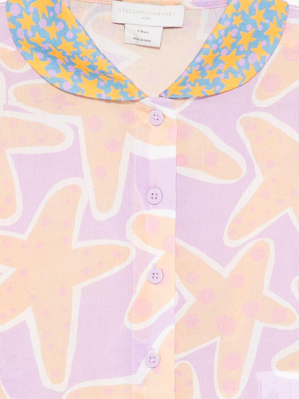Camicia per bambina Stella McCartney Kids multicolore con stampa stelle marine - Rubino Kids
