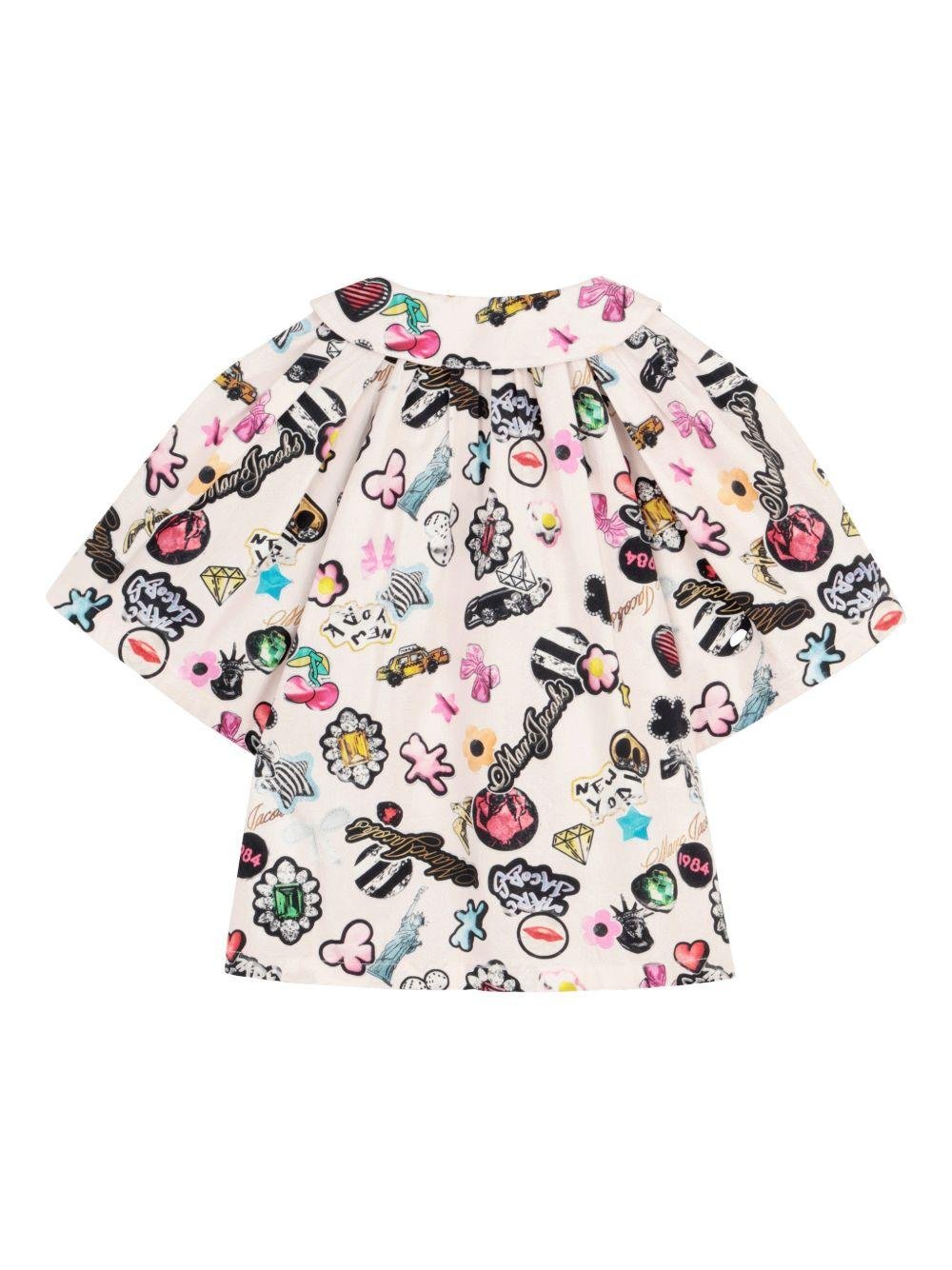 Camicia per bambina The Marc Jacobs Kids bianca con colletto alla Peter Pan - Rubino Kids