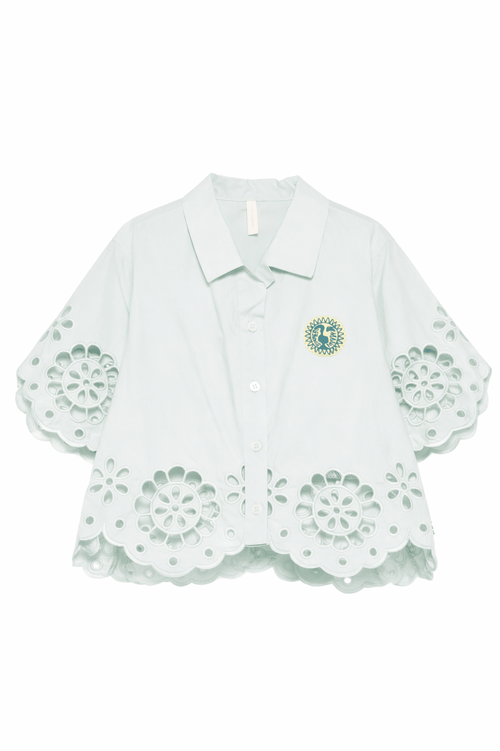 Camicia per bambina Zimmermann Kids verde con dettagli traforati - Rubino Kids