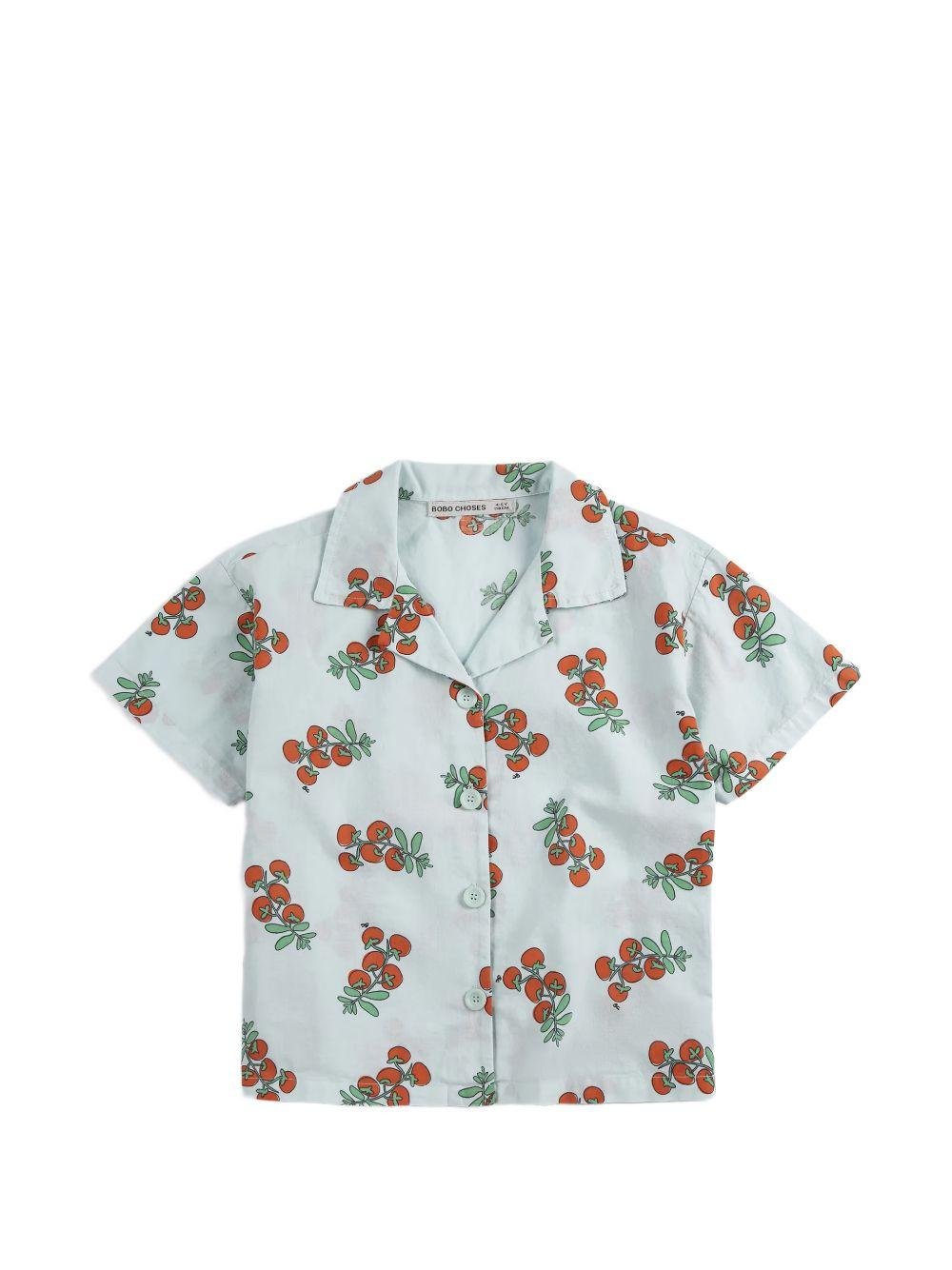 Camicia per bambino Bobo Choses azzurra constampa grafica all - over - Rubino Kids