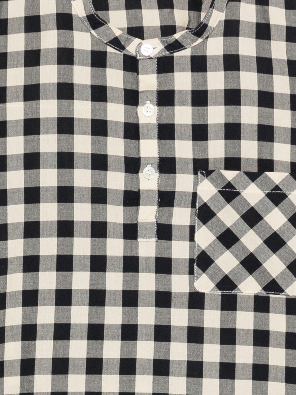 Camicia per bambino Bonpoint bianca e nera con design a quadri - Rubino Kids