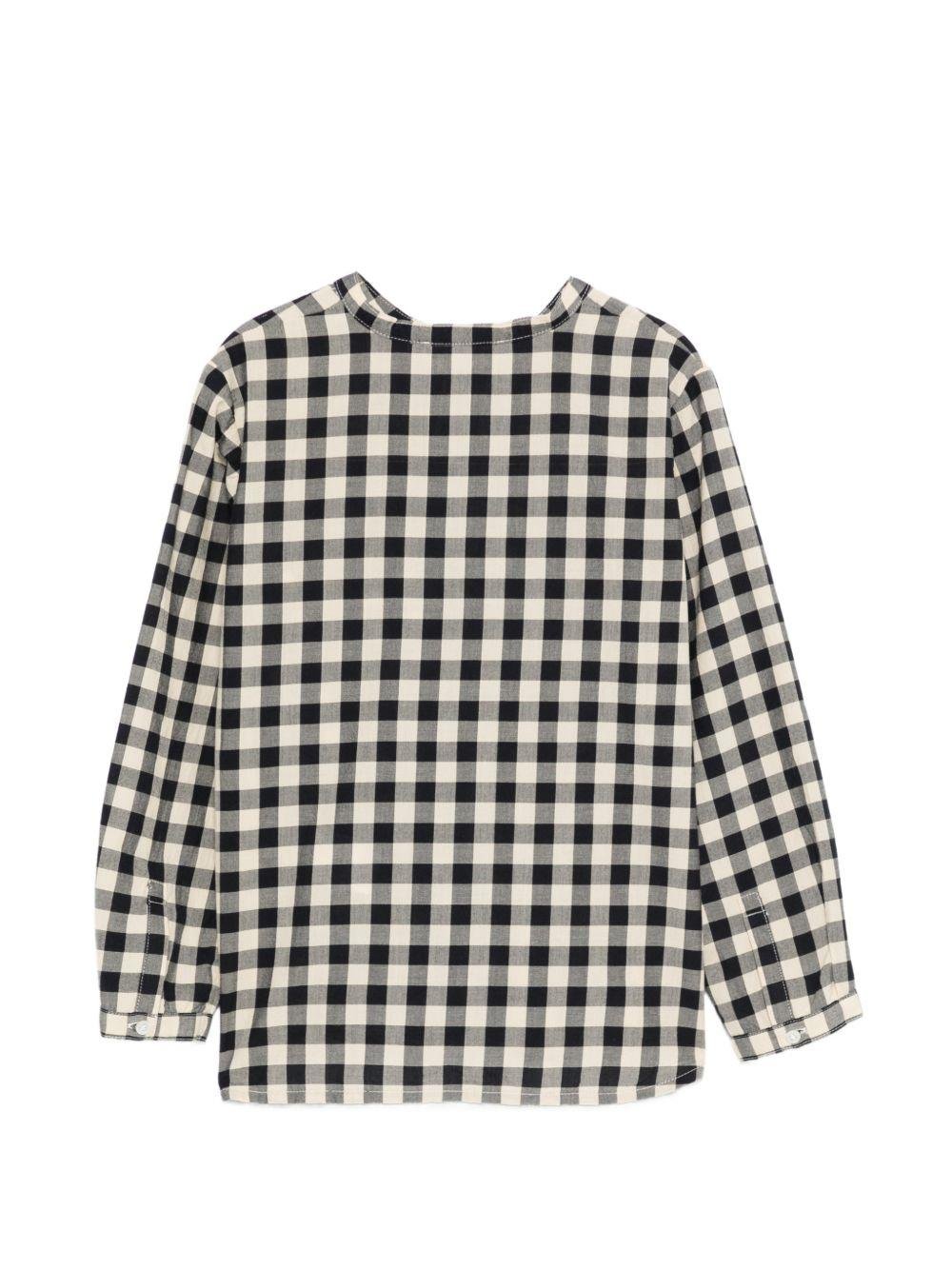Camicia per bambino Bonpoint bianca e nera con design a quadri - Rubino Kids