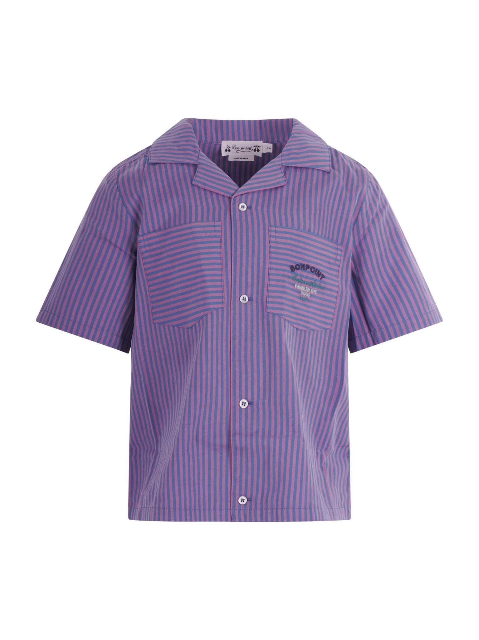 Camicia per bambino Bonpoint viola a righe - Rubino Kids