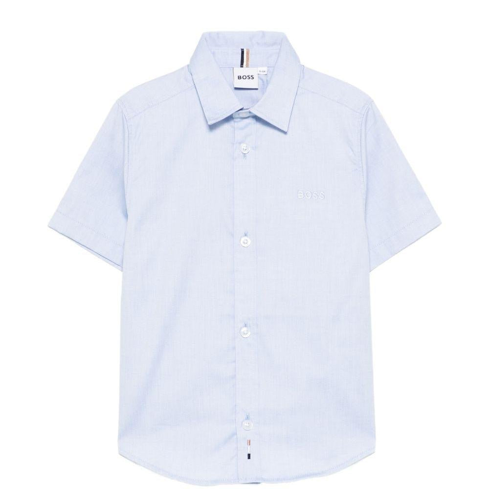 Camicia per bambino Boss Kidswear azzurro con maniche corte - Rubino Kids