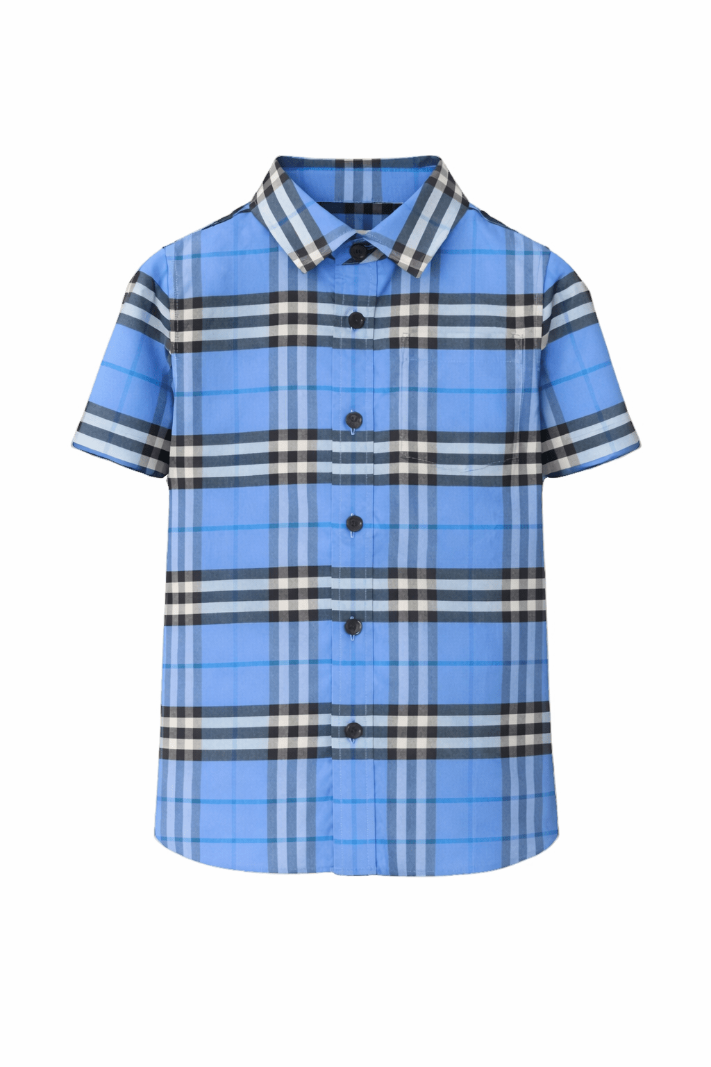 Camicia per bambino Burberry Kids azzurra con motivo a quadri - Rubino Kids