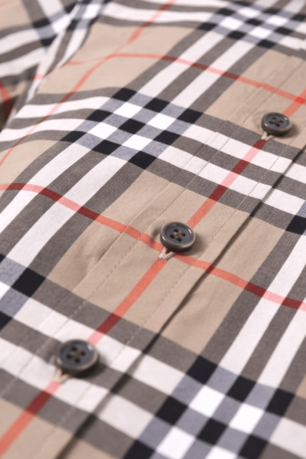 Camicia per bambino Burberry Kids beige con caratteristico motivo Vintage Check all - over - Rubino Kids