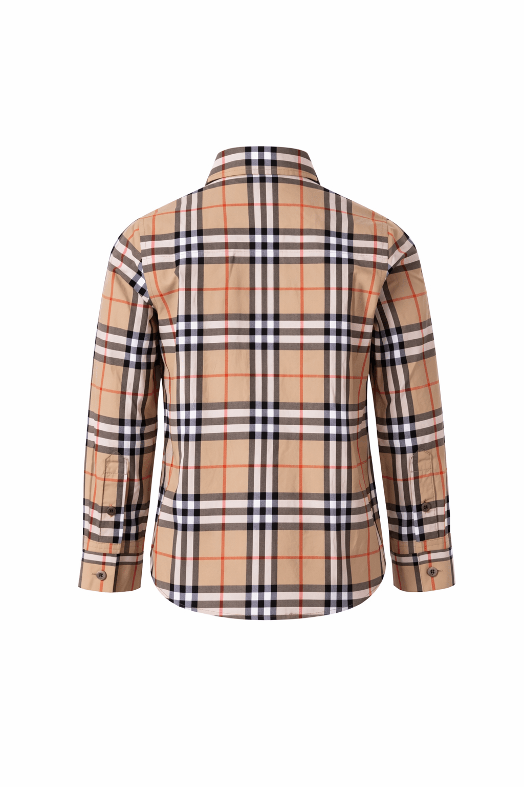 Camicia per bambino Burberry Kids beige con colletto a punta - Rubino Kids