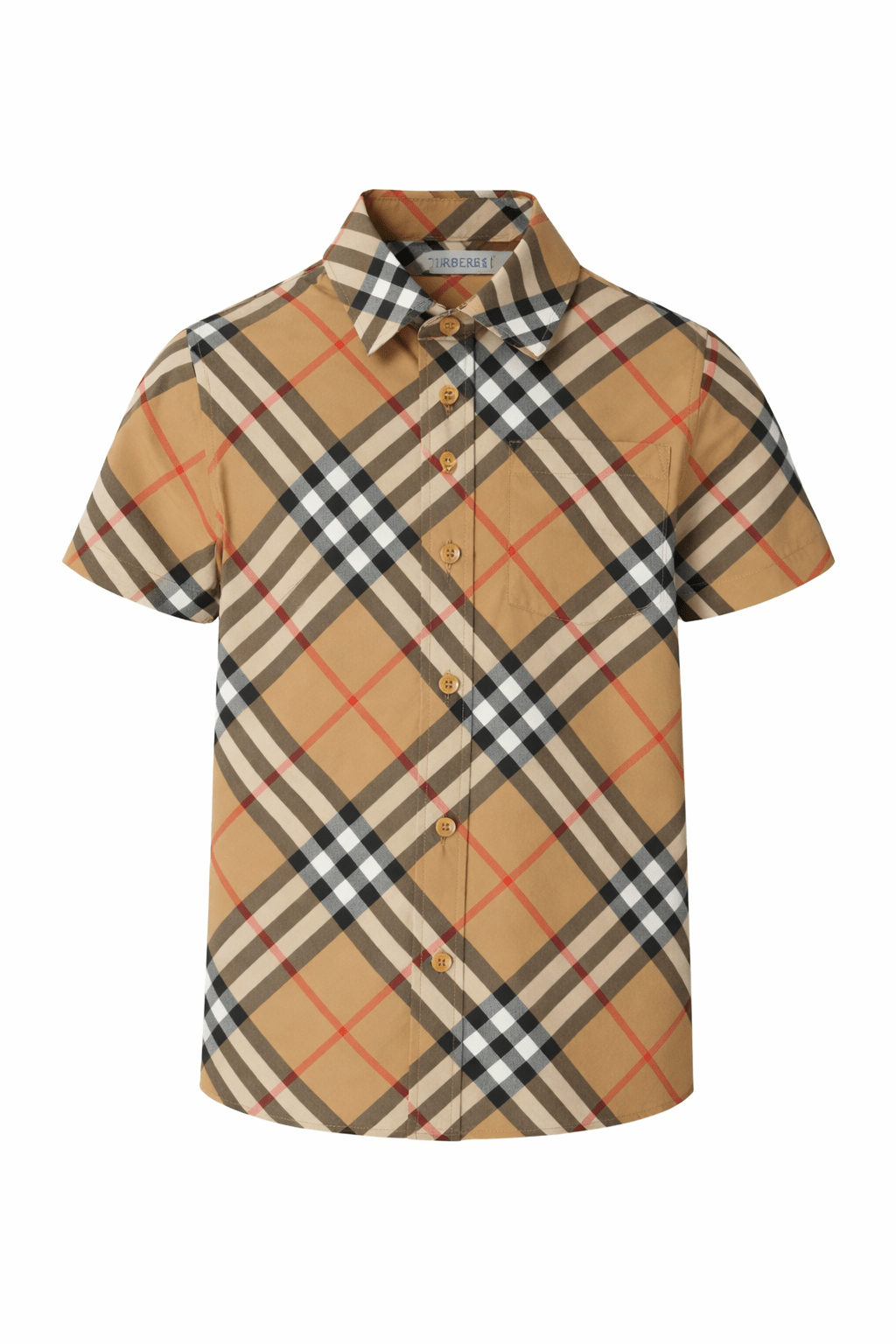 Camicia per bambino Burberry Kids beige con motivo Vintage check - Rubino Kids