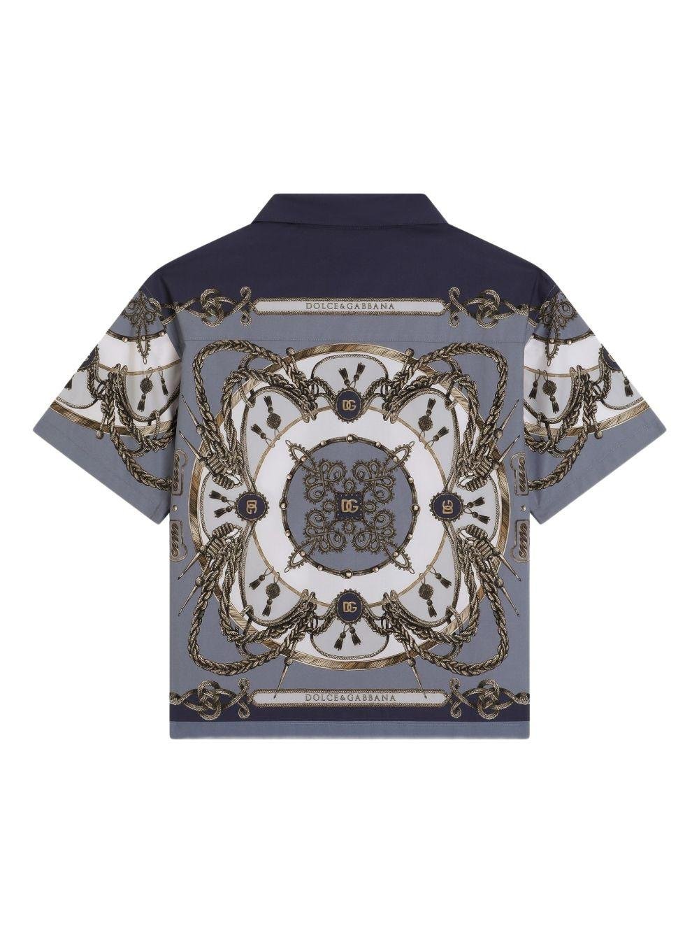 Camicia per bambino Dolce & Gabbana Kids grigio chiaro con motivo all - over - Rubino Kids