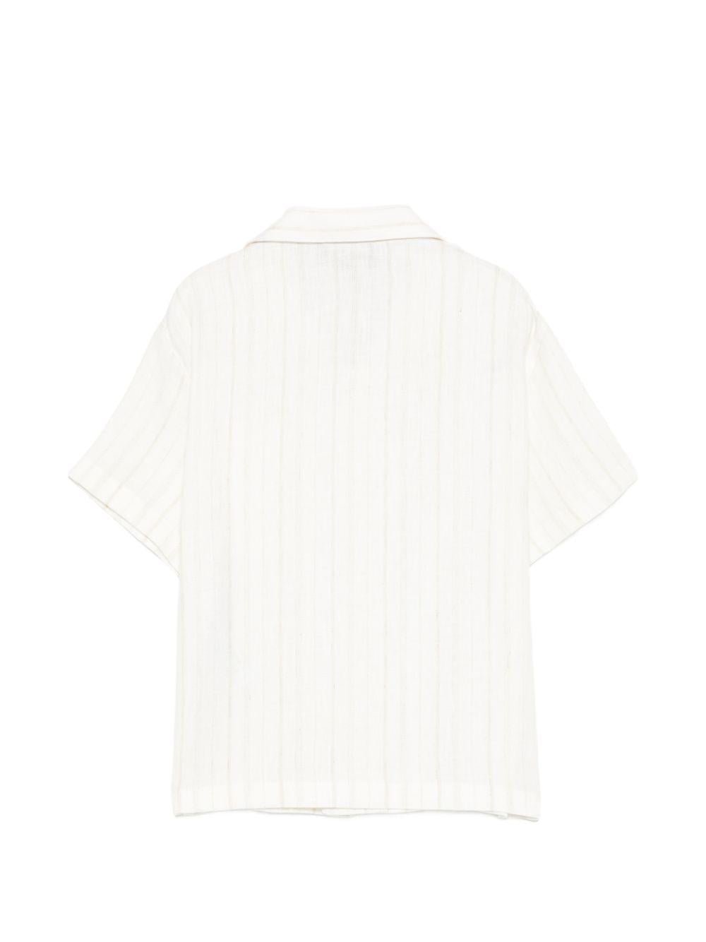 Camicia per bambino Emporio Armani Kids ècru a righe - Rubino Kids