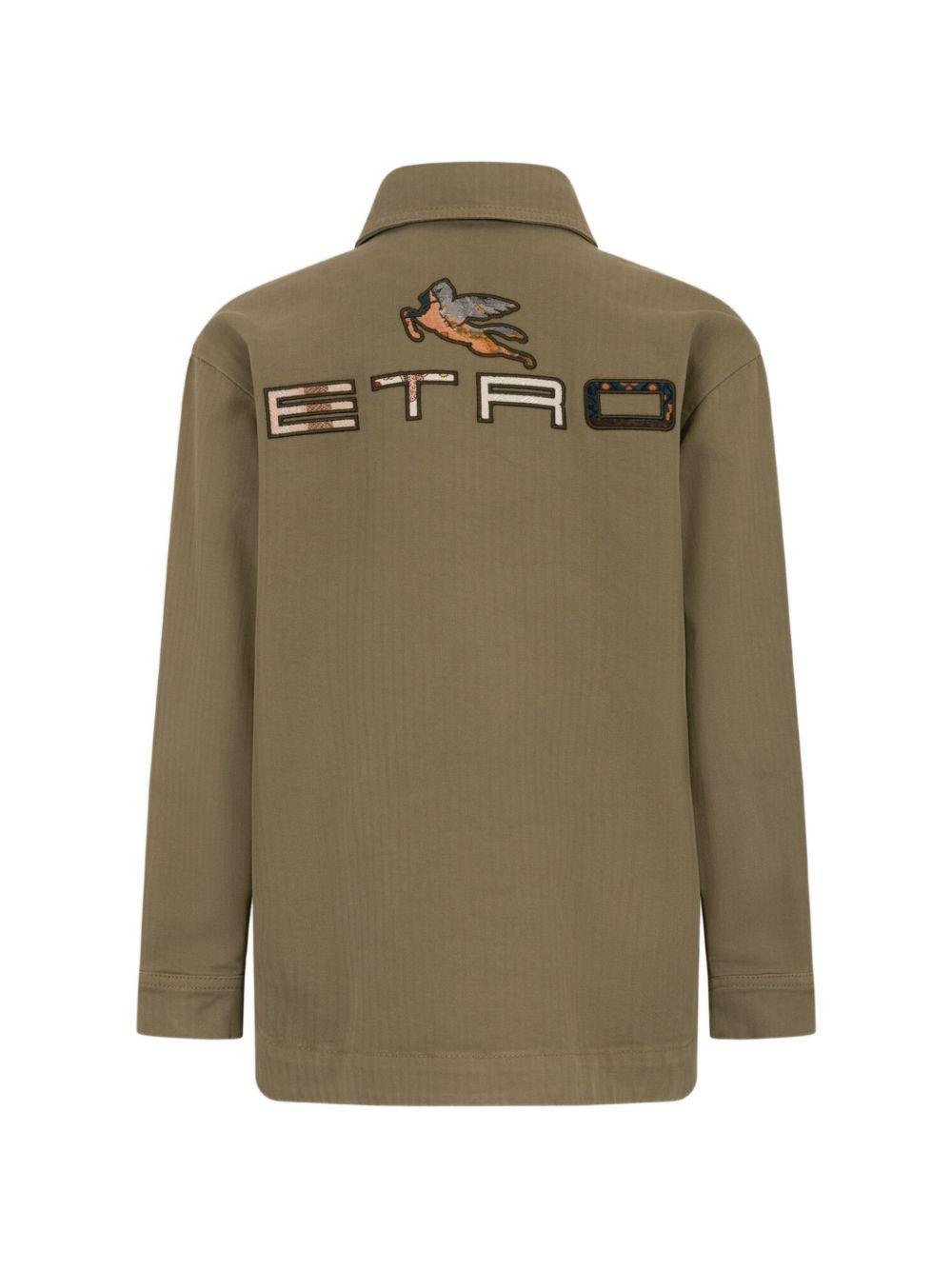 Camicia per bambino Etro Kids verde con motivo pegaso - Rubino Kids