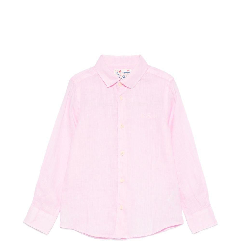 Camicia per bambino MC2 Saint Barth Kids rosa con colletto classico - Rubino Kids