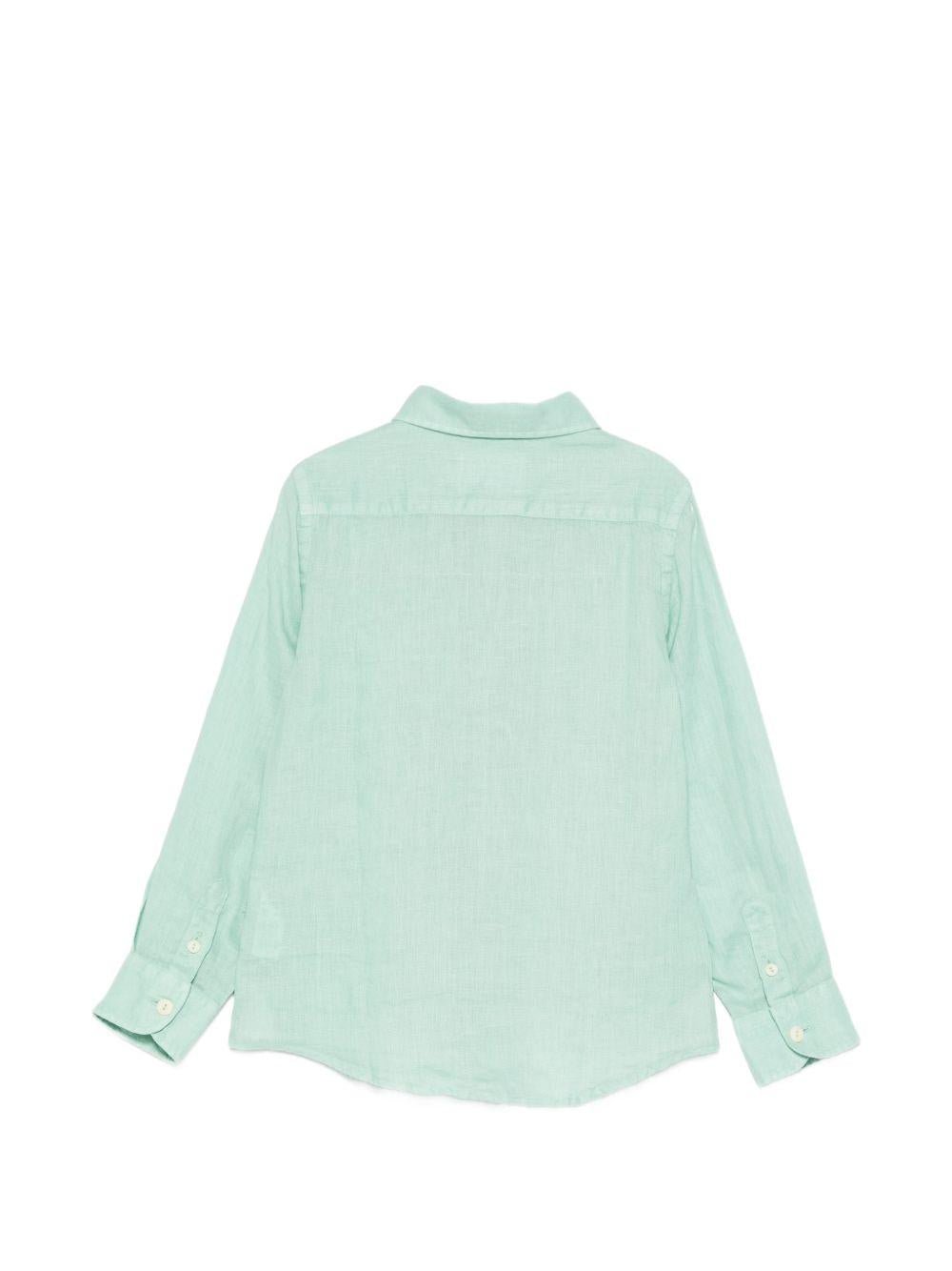 Camicia per bambino MC2 Saint Barth Kids verde con colletto classico - Rubino Kids