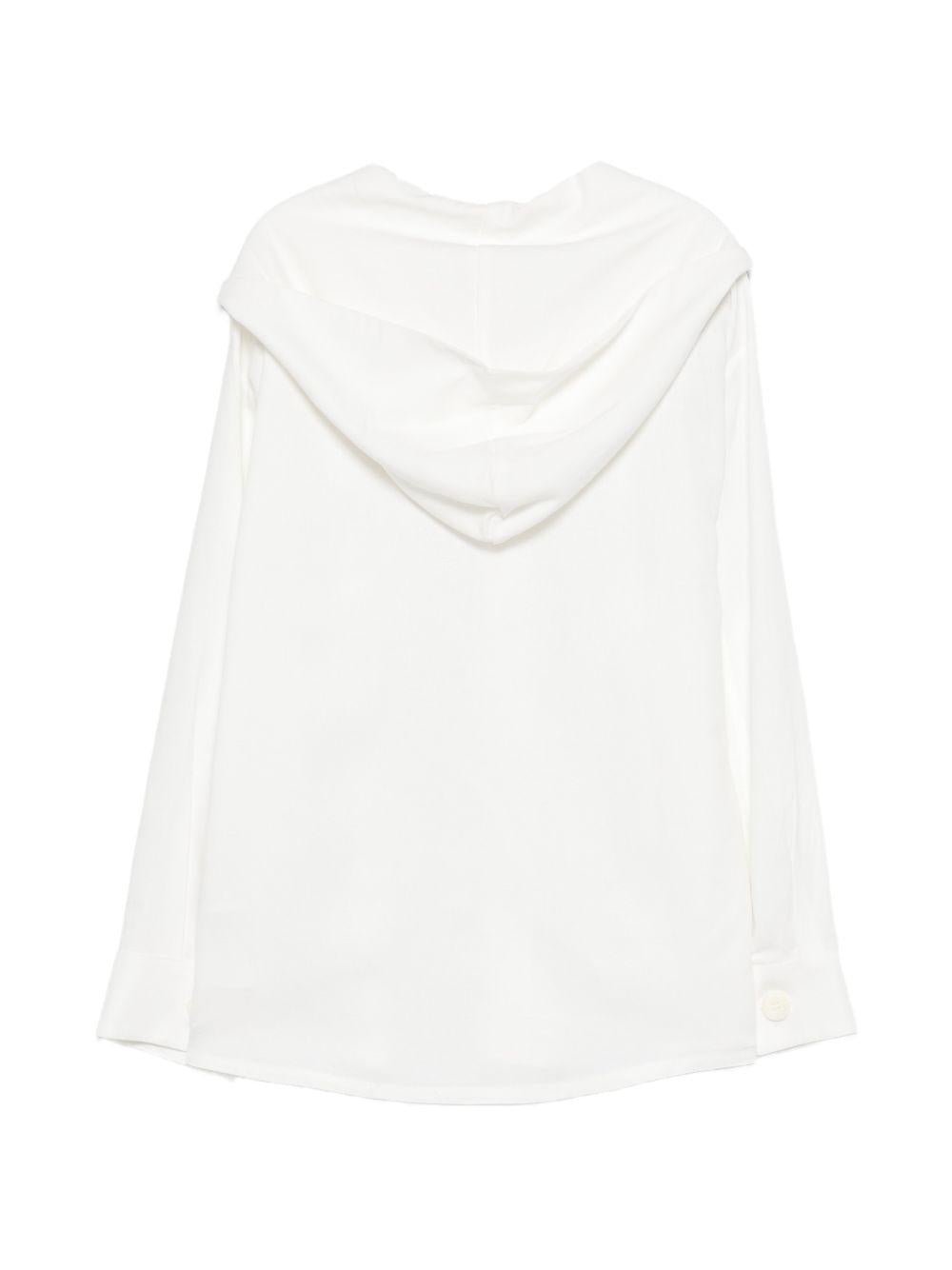 Camicia per bambino Paolo Pecora Kids bianca con cappuccio - Rubino Kids