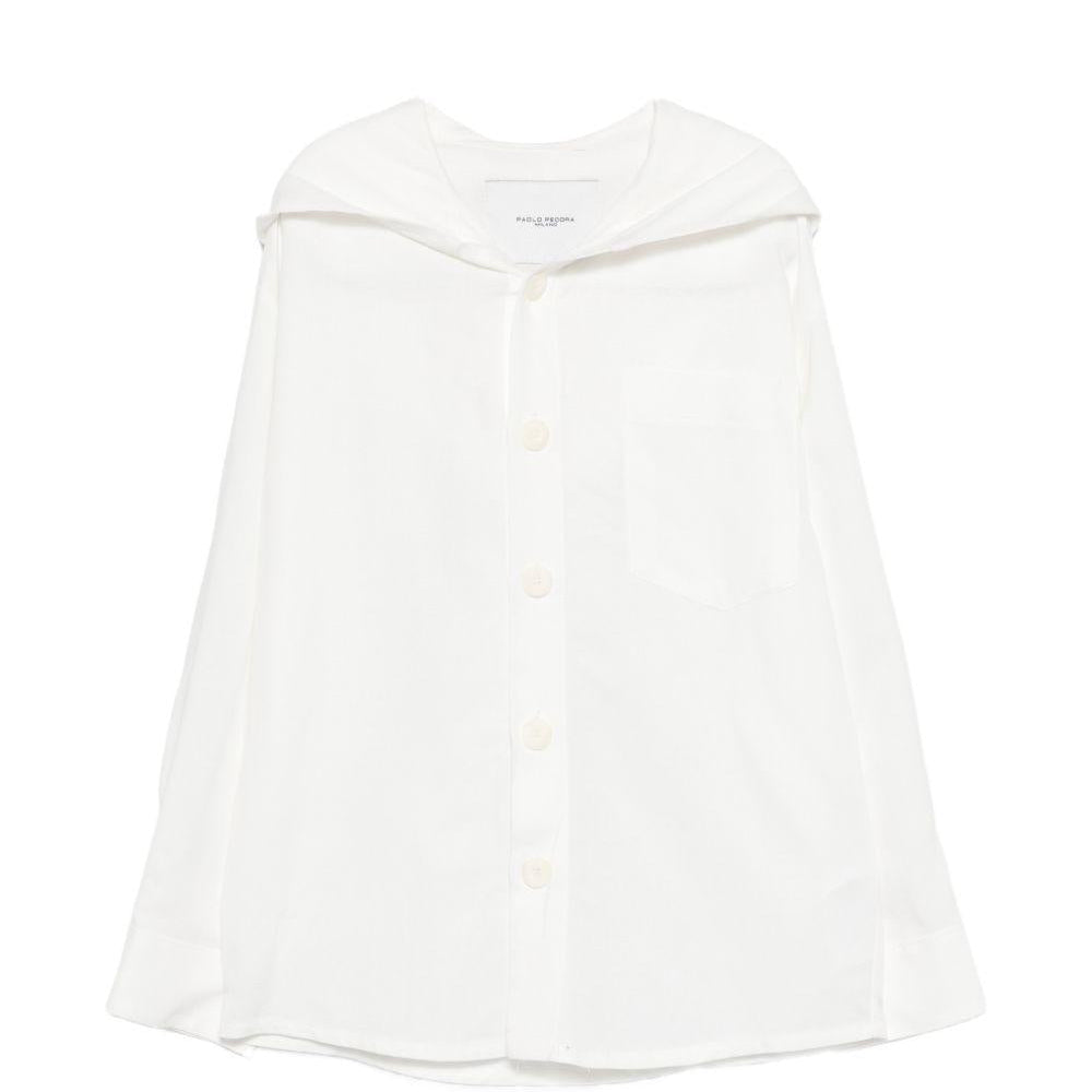 Camicia per bambino Paolo Pecora Kids bianca con cappuccio - Rubino Kids