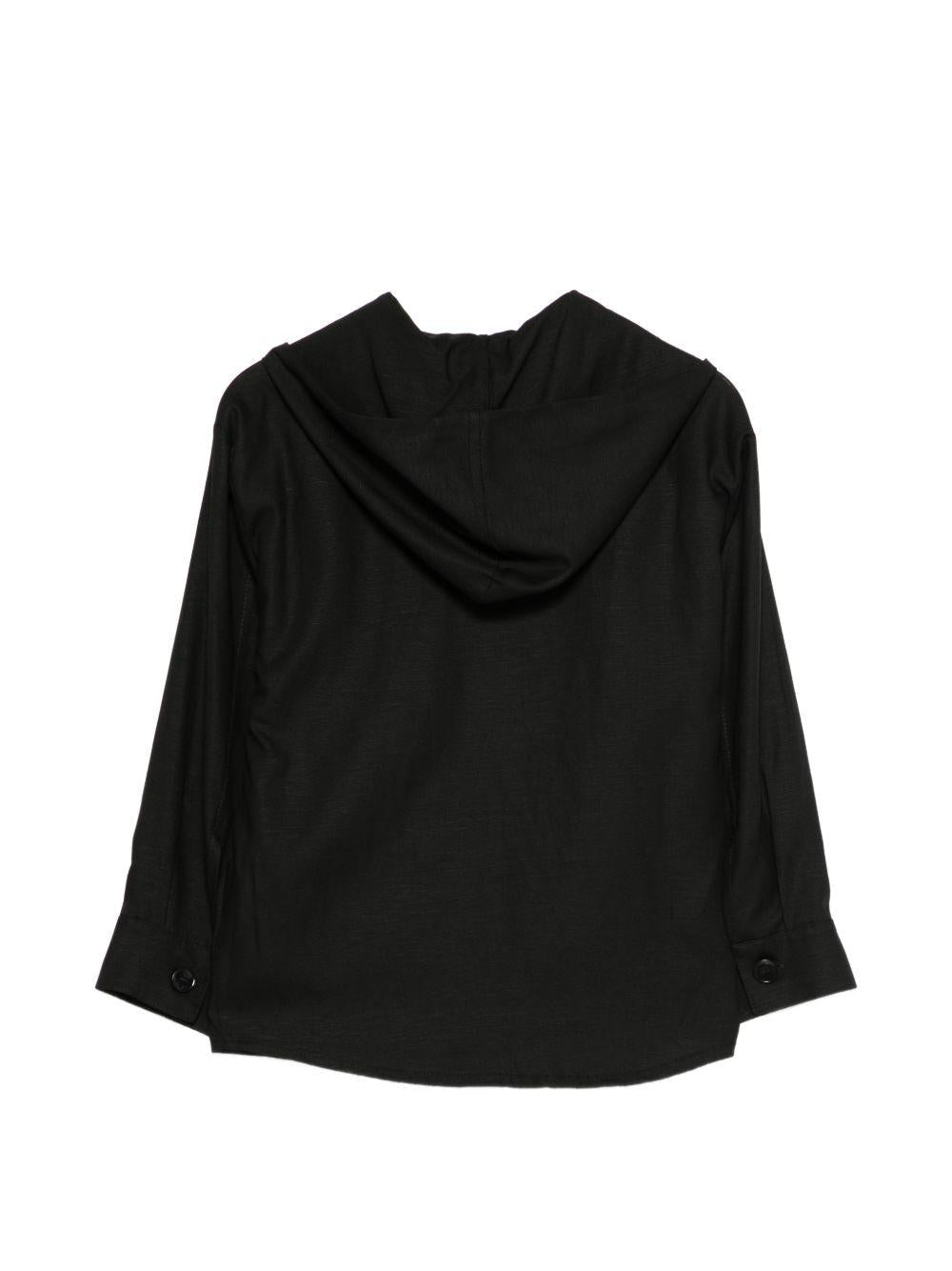 Camicia per bambino Paolo Pecora Kids nera con cappuccio - Rubino Kids