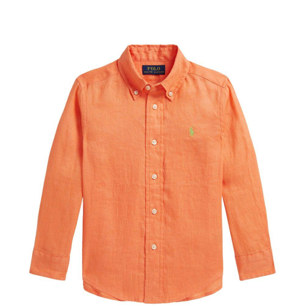 Camicia per bambino Polo Ralph Lauren Kids arancione con colletto classico - Rubino Kids