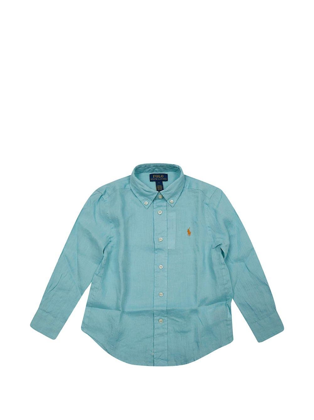 Camicia per bambino Polo Ralph Lauren Kids azzurra con motivo Polo Pony - Rubino Kids