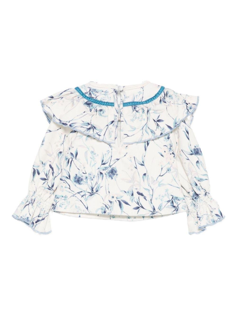 Camicia per neonata A'lapage azzurra con stampa floreale - Rubino Kids