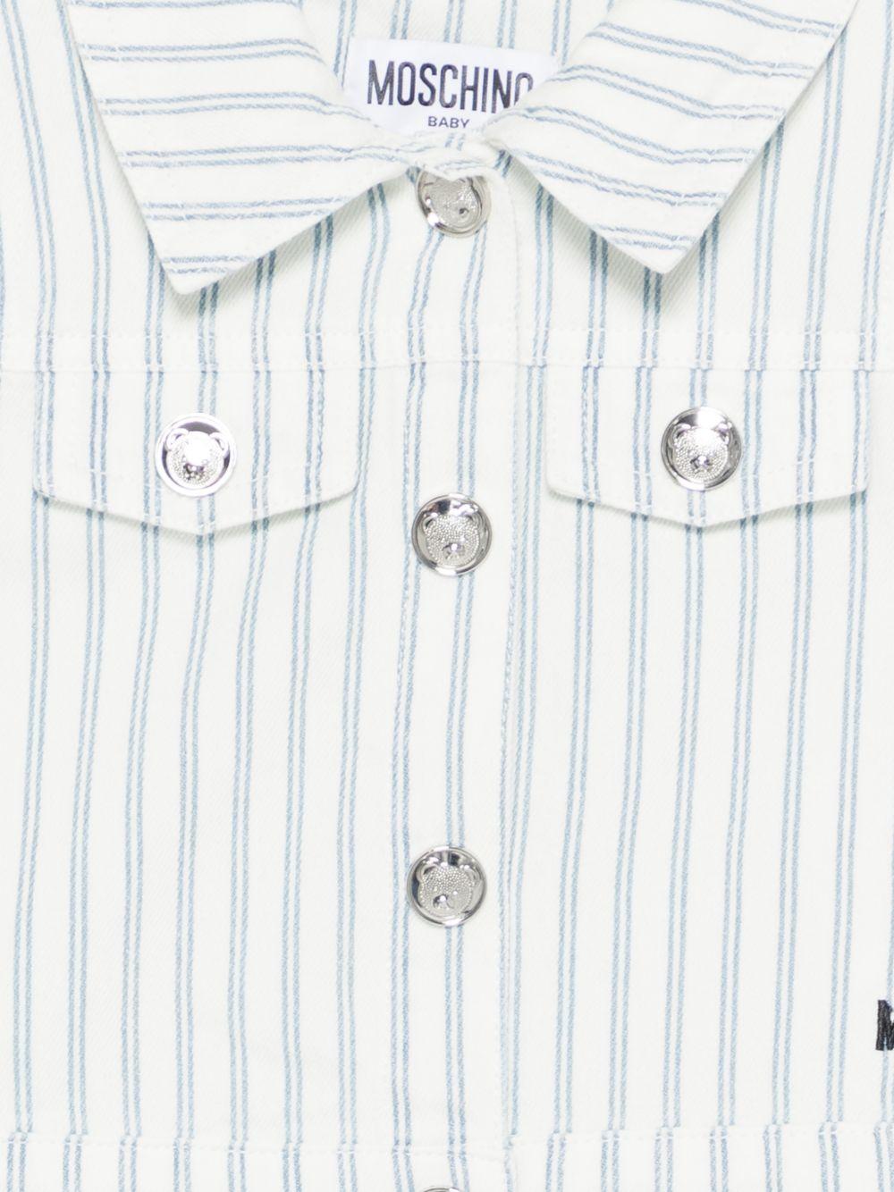 Camicia per neonata Moschino Kids bianca con design a righe - Rubino Kids