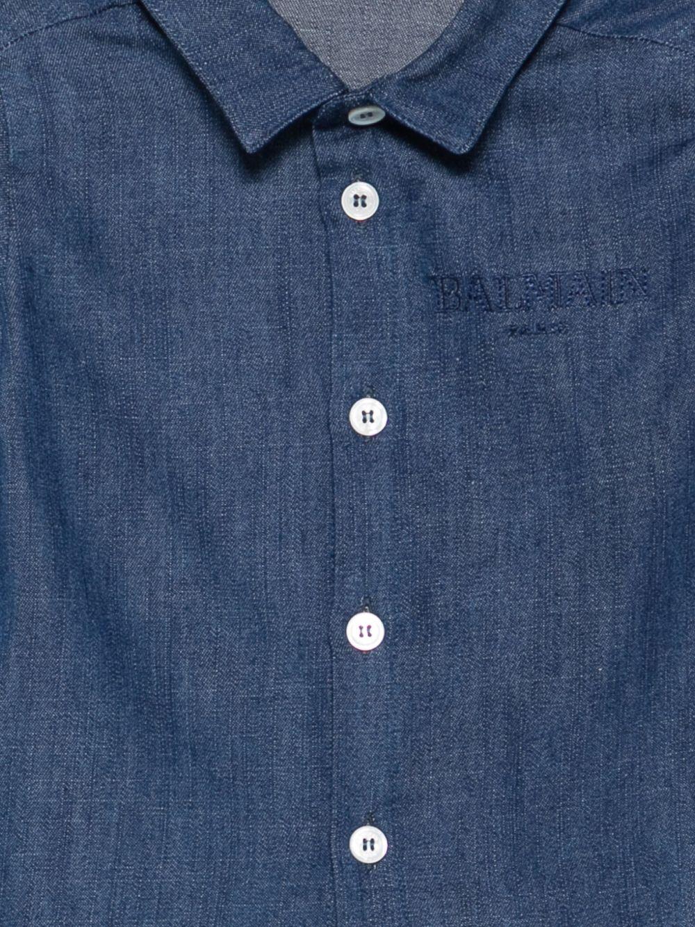 Camicia per neonato Balmain Kids blu scuro con bottoni - Rubino Kids