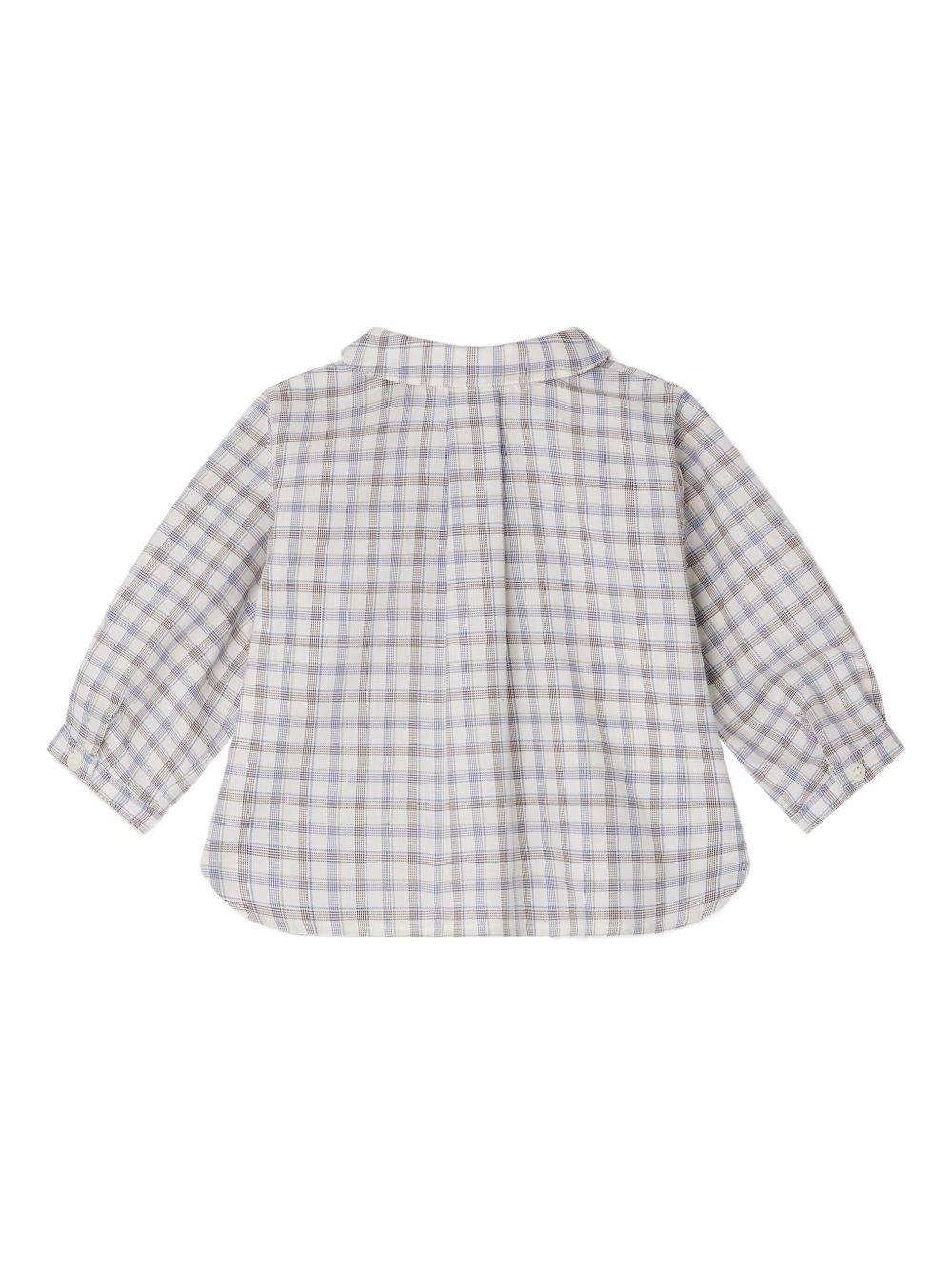 Camicia per neonato Bonpoint bianco con motivo a quadri - Rubino Kids