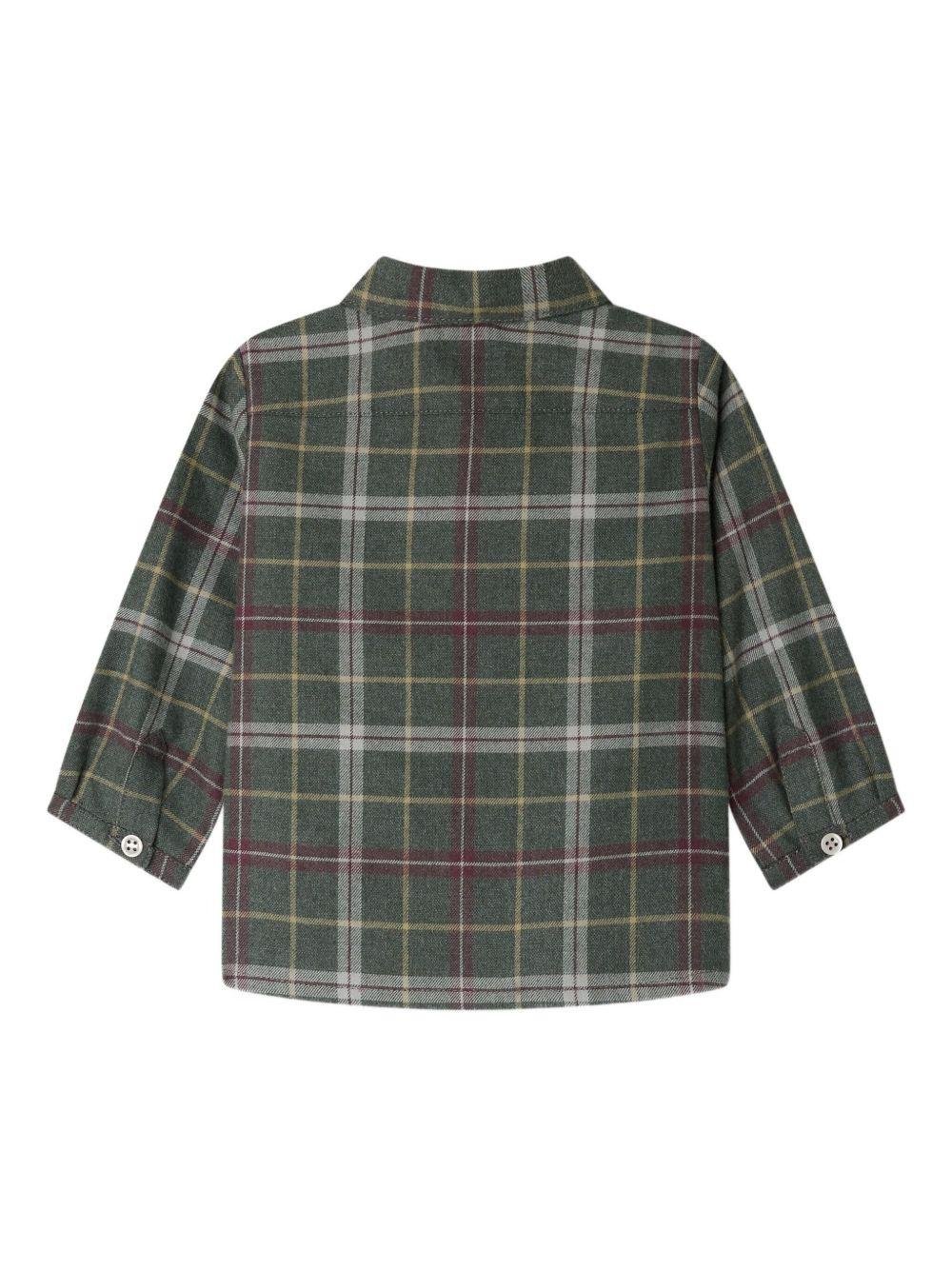 Camicia per neonato Bonpoint verde con motivo a quadri - Rubino Kids