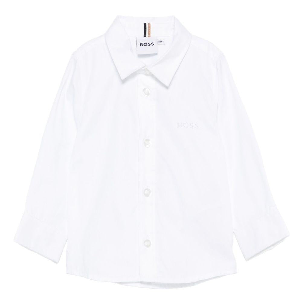 Camicia per neonato Boss Kids bianco con ricamo - Rubino Kids