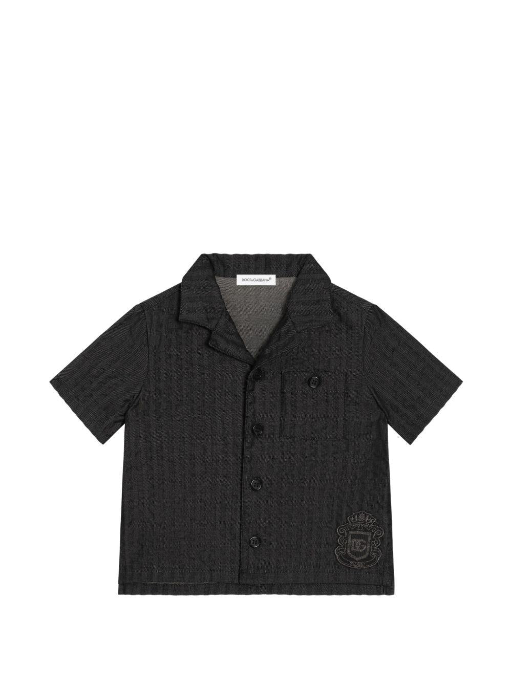 Camicia per neonato Dolce & Gabbana Kids nera con colletto - Rubino Kids