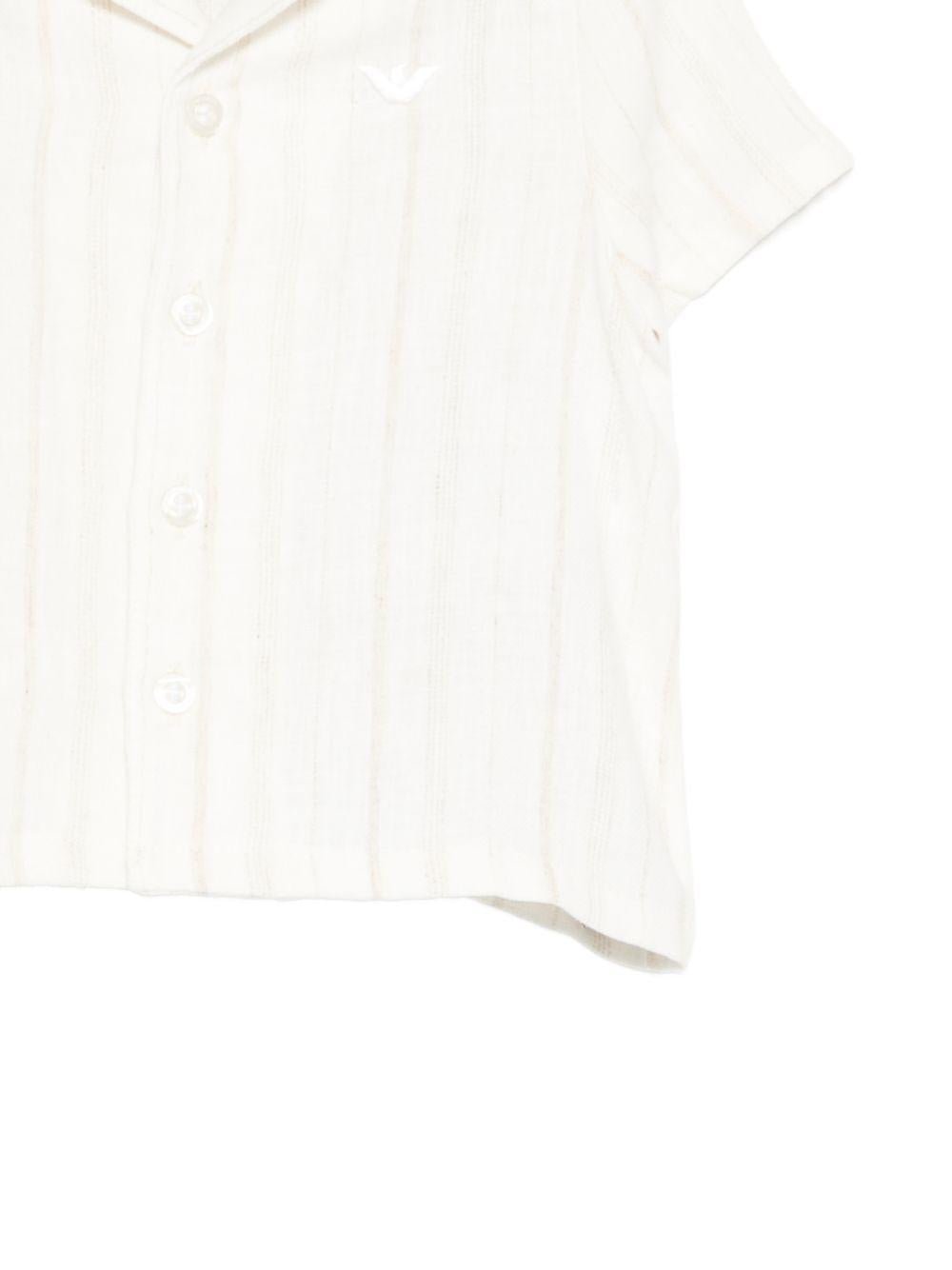 Camicia per neonato Emporio Armani Kids bianca con righe verticali - Rubino Kids