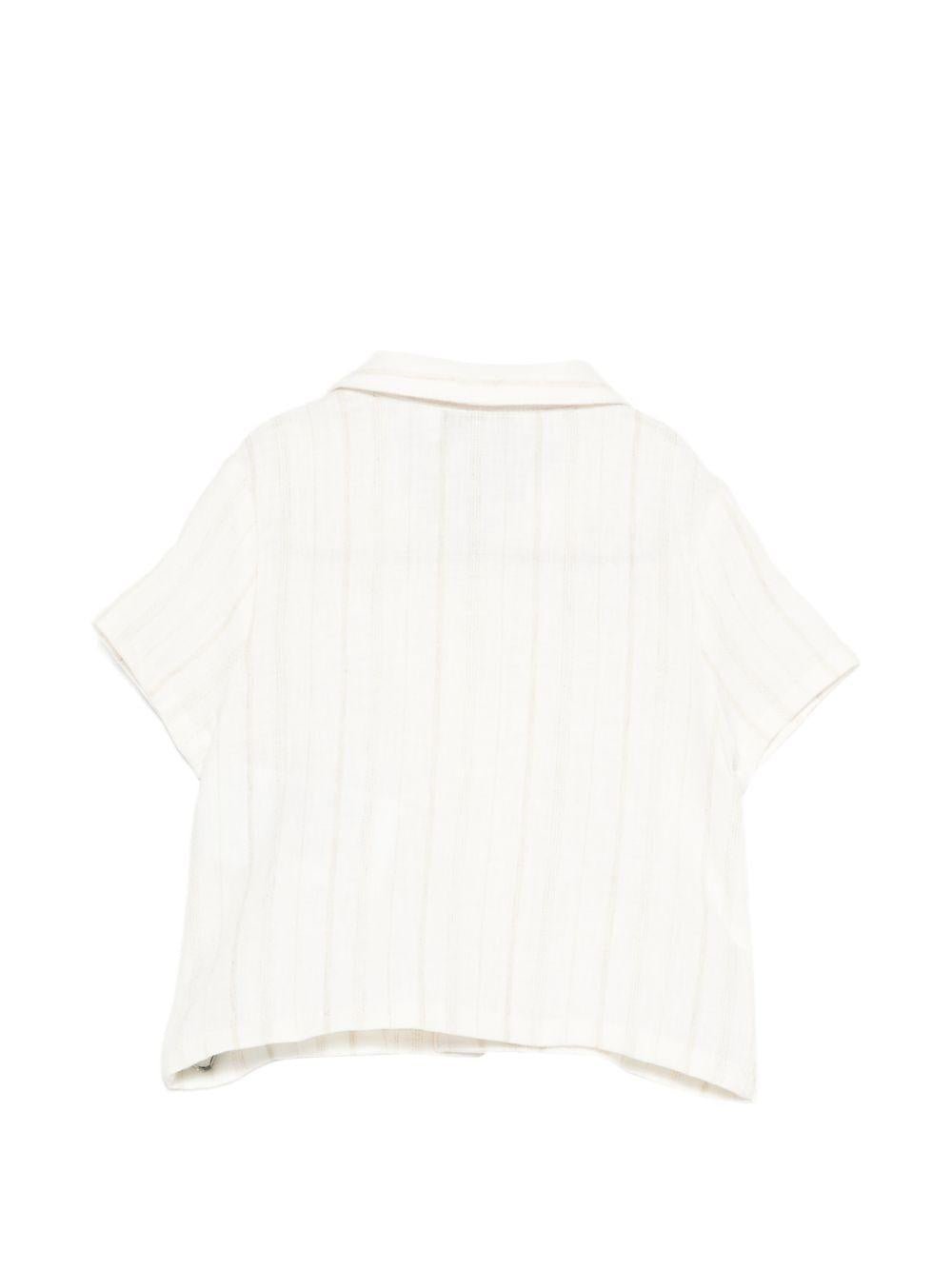 Camicia per neonato Emporio Armani Kids bianca con righe verticali - Rubino Kids