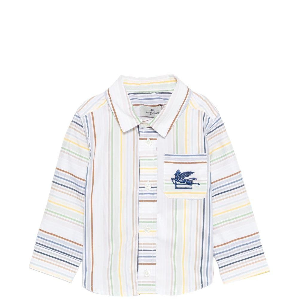 Camicia per neonato Etro kids bianca con motivo a righe - Rubino Kids