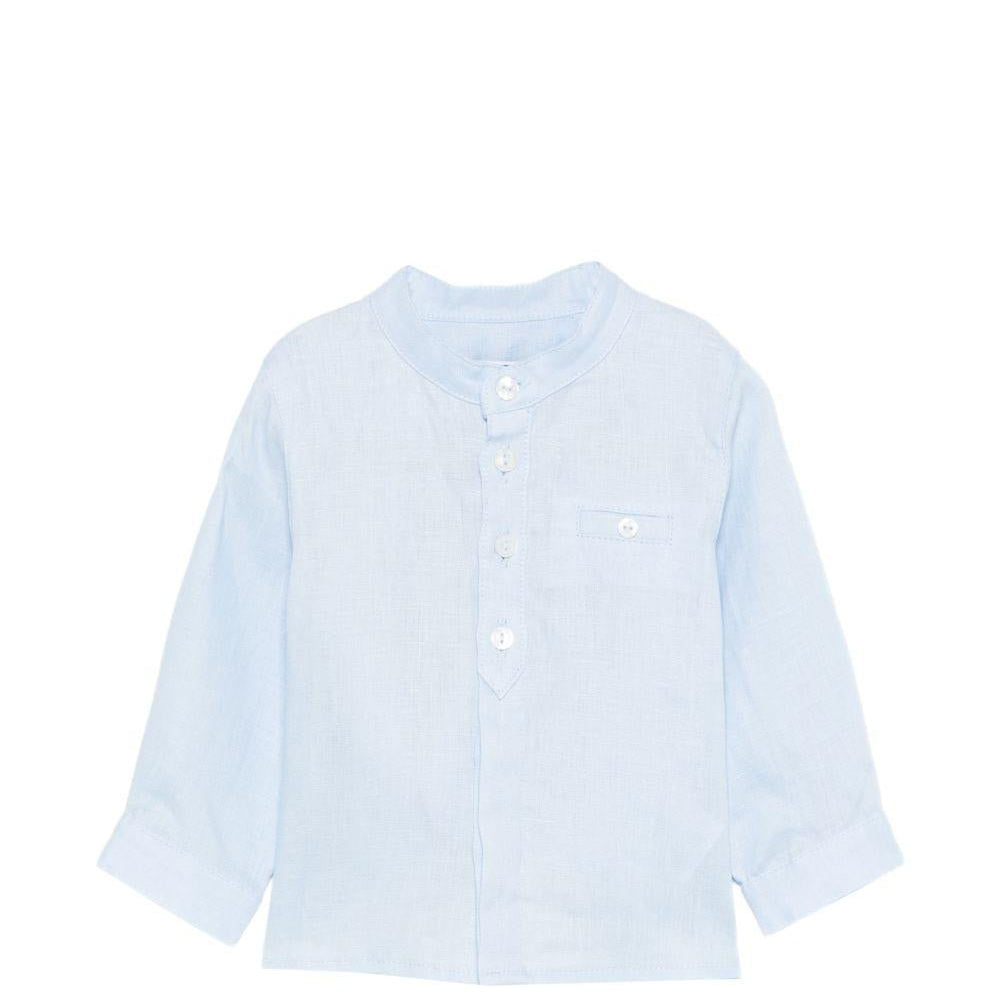 Camicia per neonato Tartine Et Chocolat azzurra con taschino sul petto - Rubino Kids