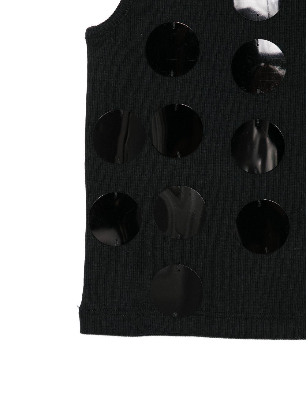 Canotta per bambina MSGM Kids nera con applicazioni - Rubino Kids