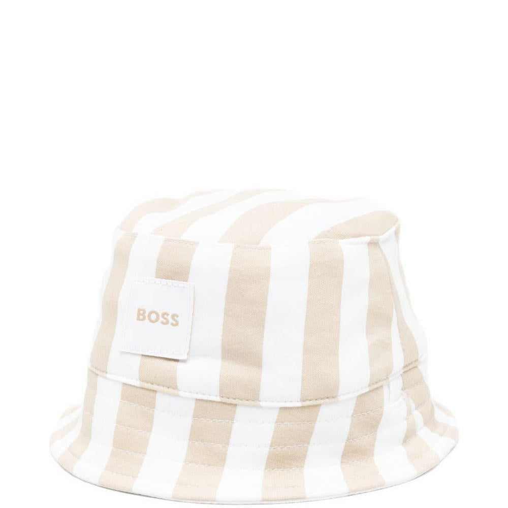 Cappello a pescatore per neonato Boss Kids beige con design a righe - Rubino Kids