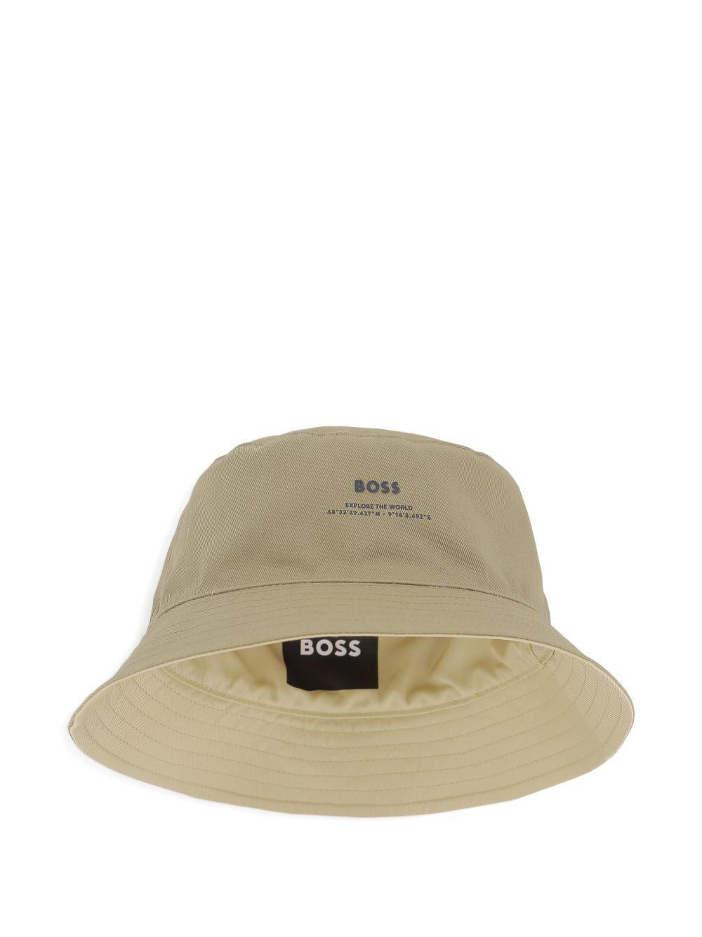 Cappello bucket per bambino Boss Kids beige con logo - Rubino Kids