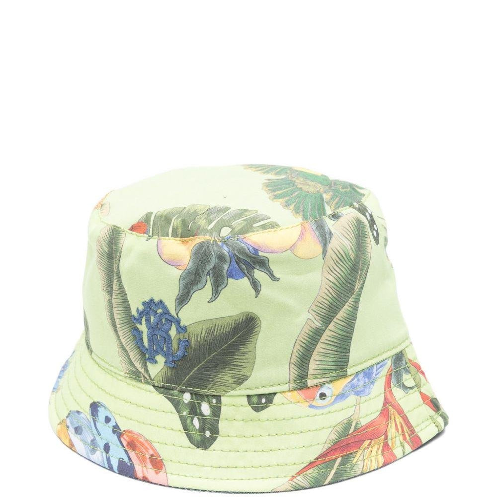 Cappello bucket per neonato Roberto Cavalli Kids verde con stampa volatili - Rubino Kids
