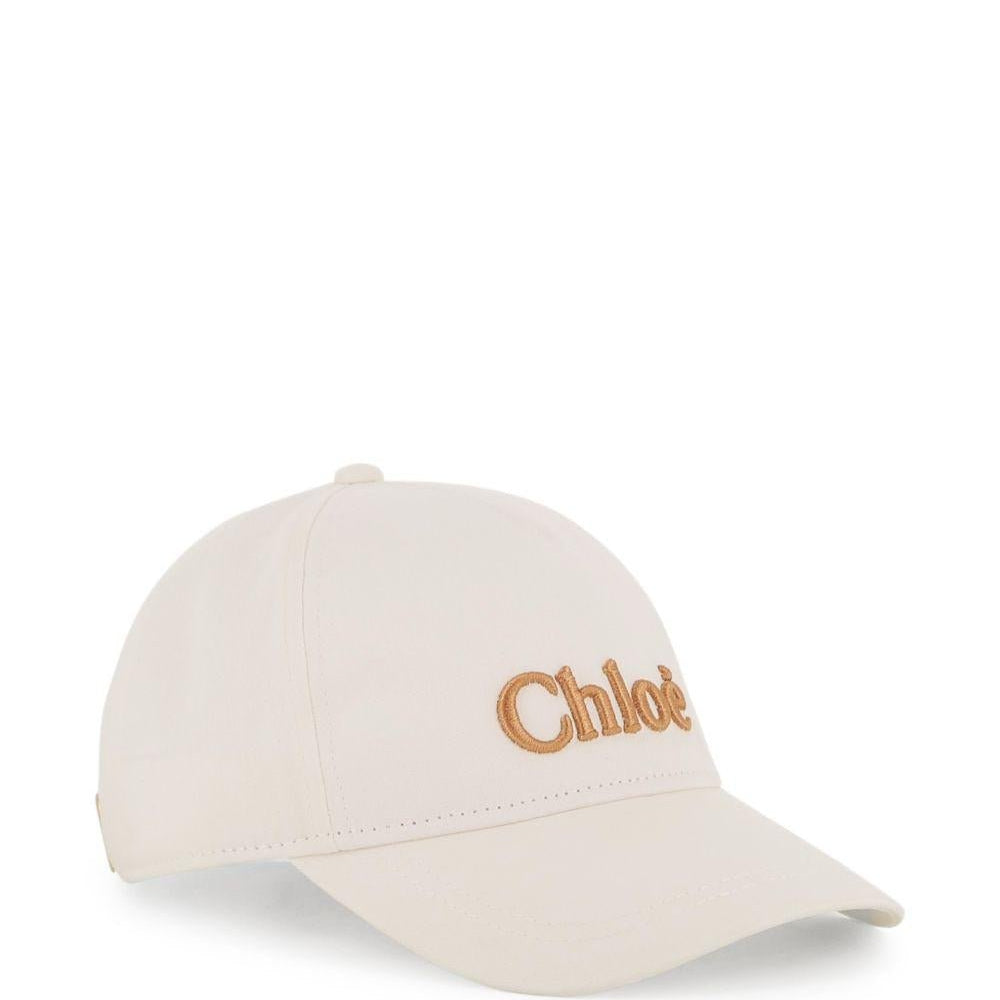 Cappello da baseball per bambina Chloé Kids bianco con logo ricamato - Rubino Kids