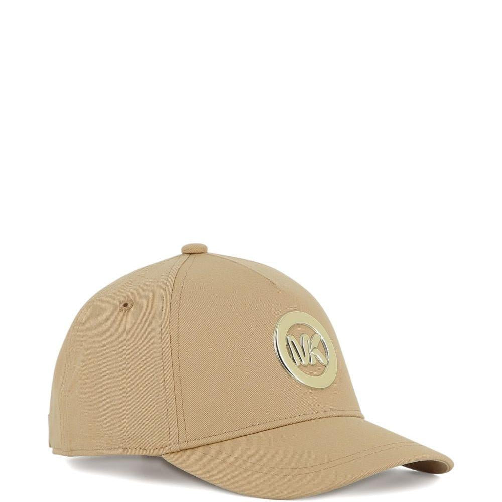 Cappello da baseball per bambina Michael Kors Kids beige con placca logo - Rubino Kids