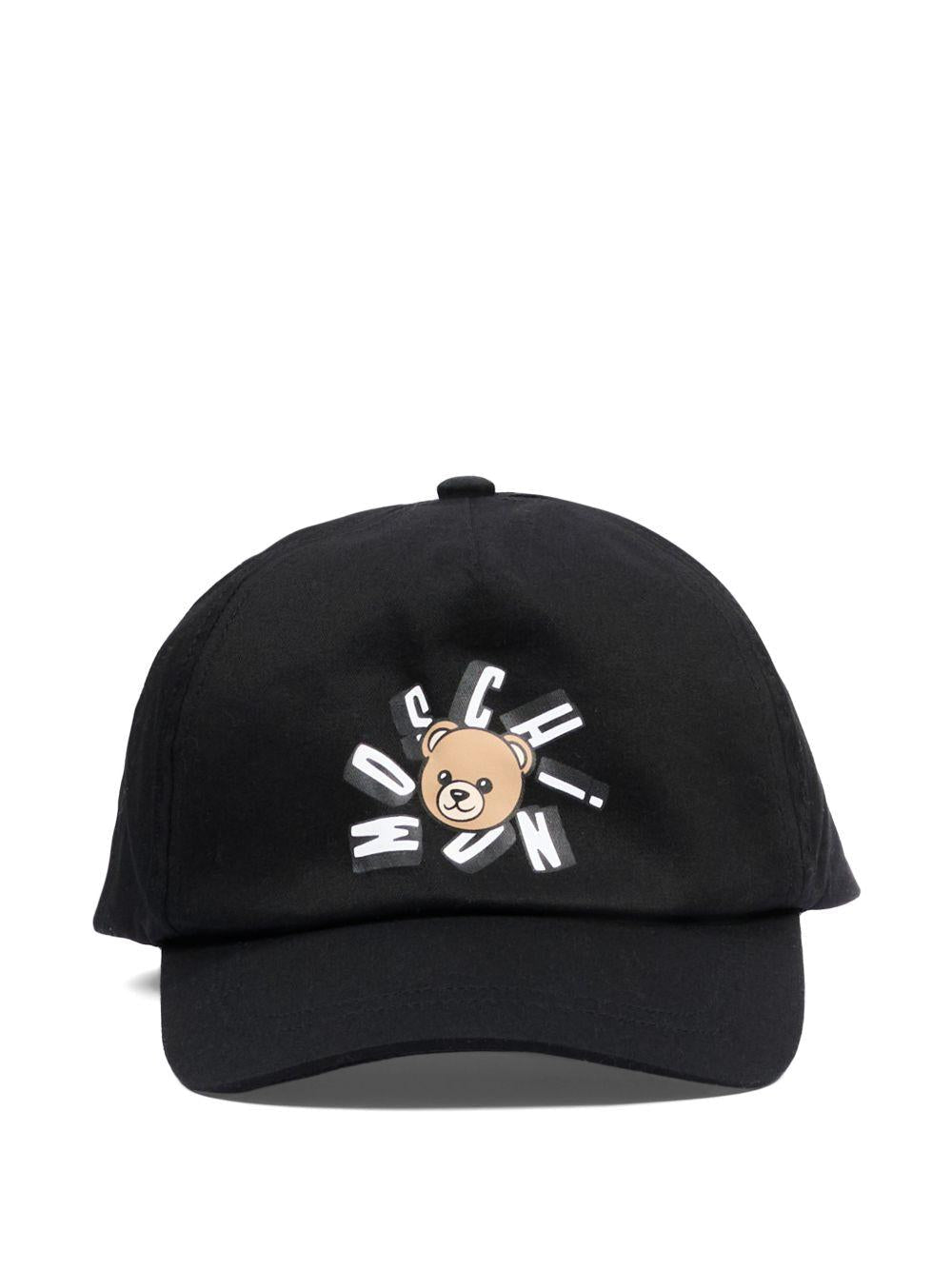 Cappello da baseball per bambini Moschino Kids nero con logo - Rubino Kids