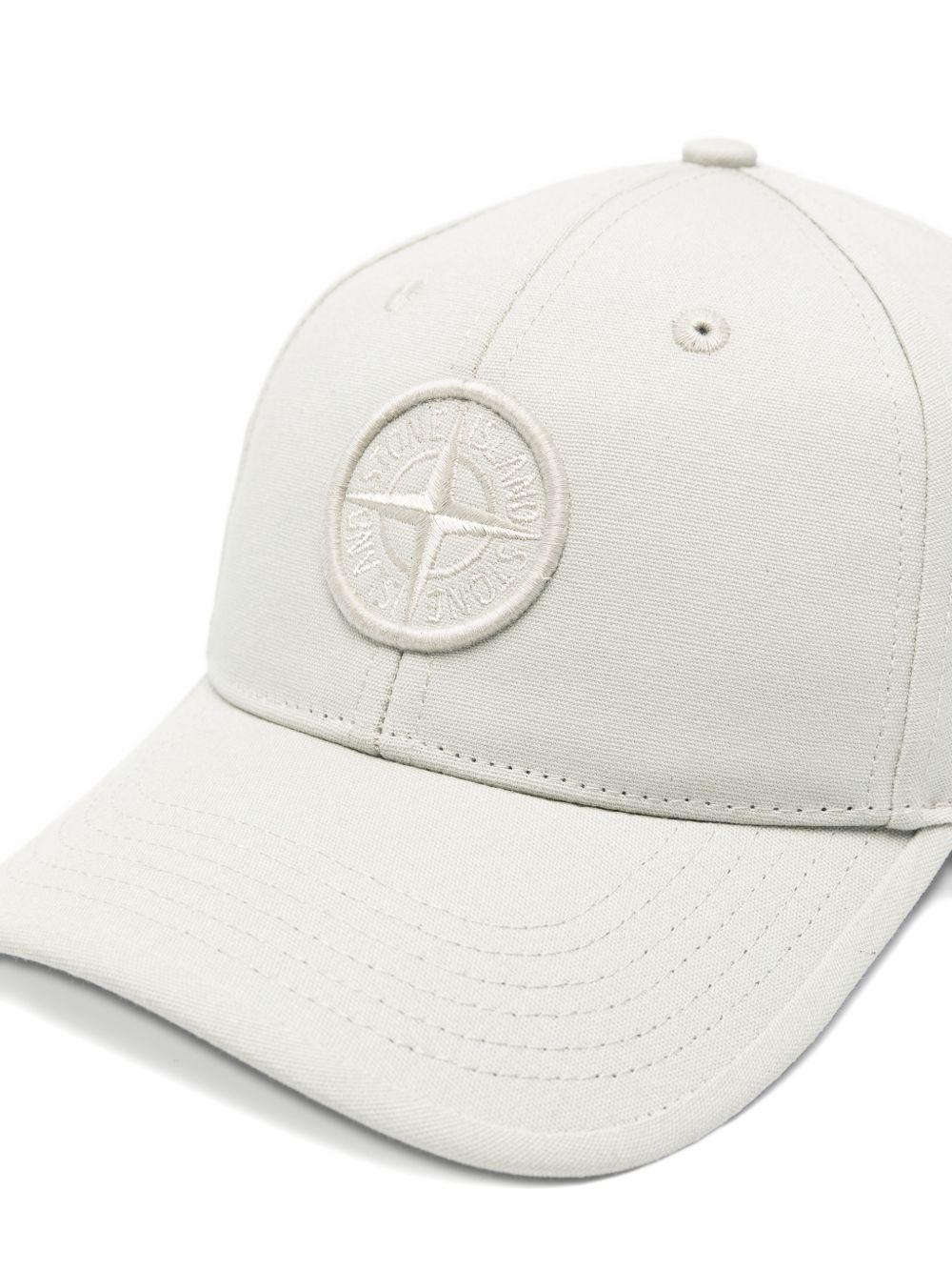 Cappello da baseball per bambino Stone Island Junior grigio con applicazione - Rubino Kids