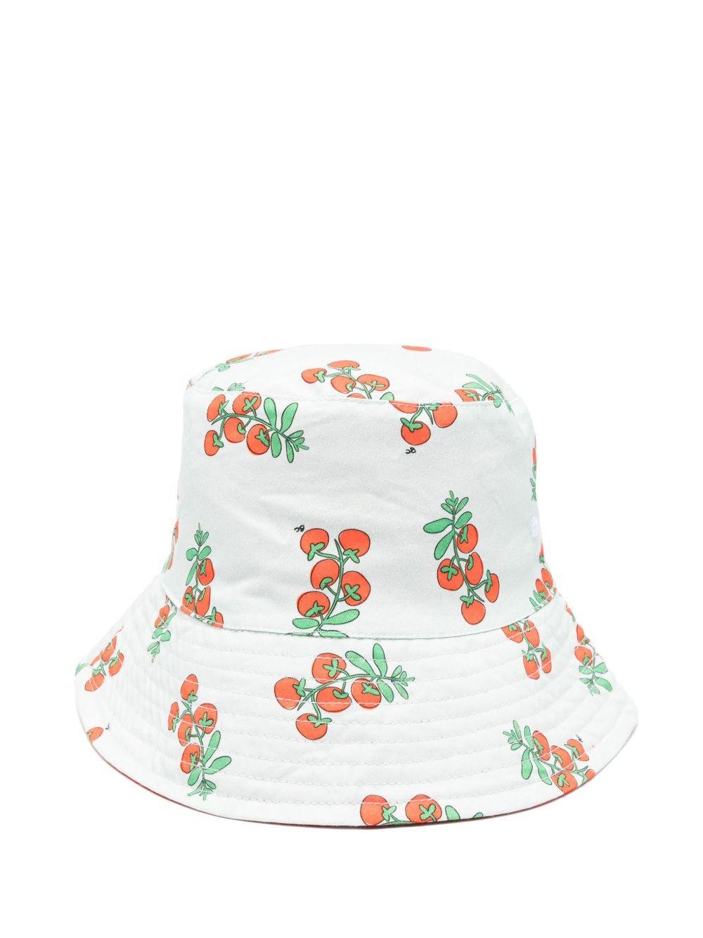 Cappello da pescatore per bambino Bobo Choses azzurro con stampa pomodoro all - over - Rubino Kids