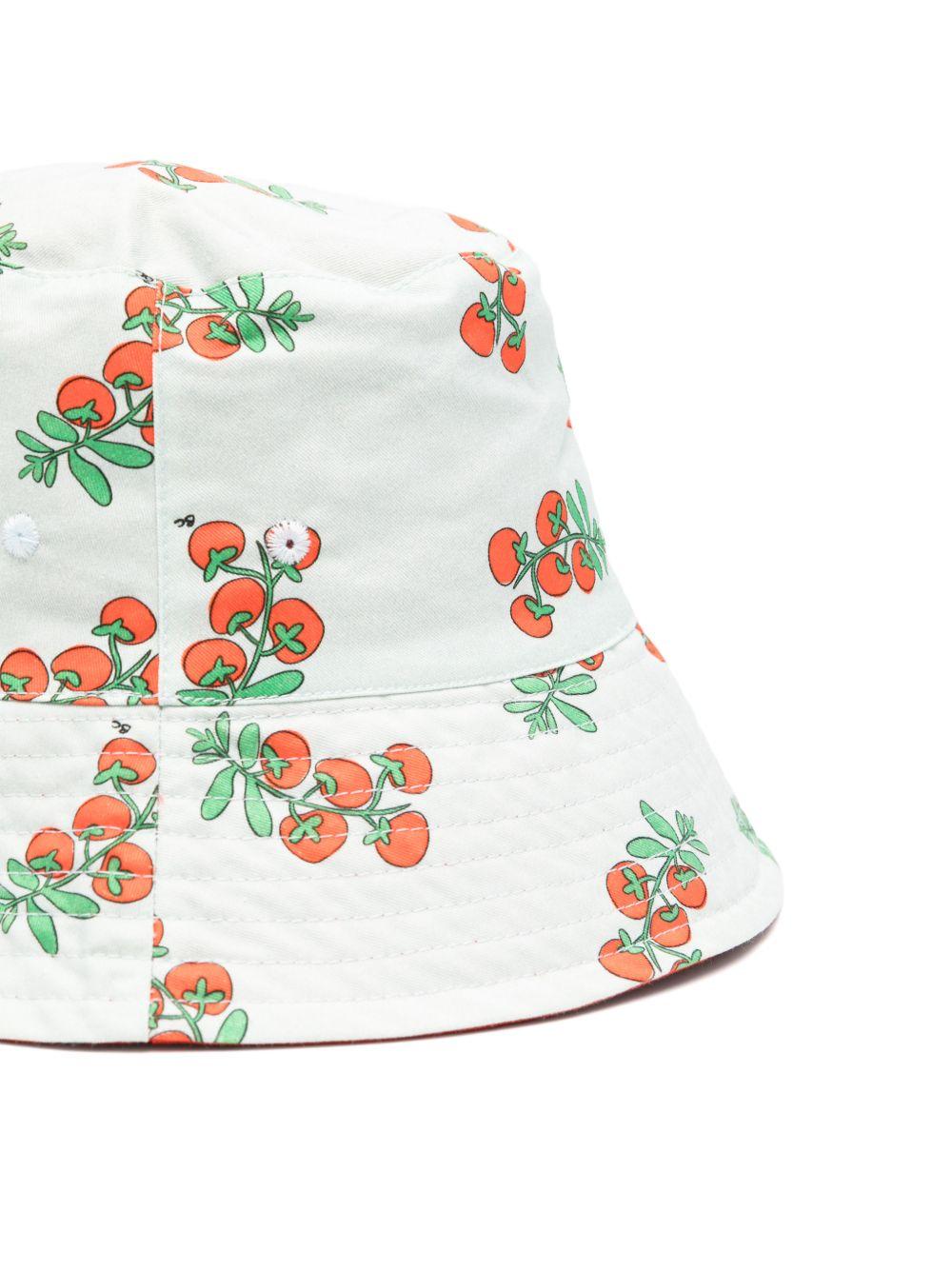 Cappello da pescatore per bambino Bobo Choses azzurro con stampa pomodoro all - over - Rubino Kids