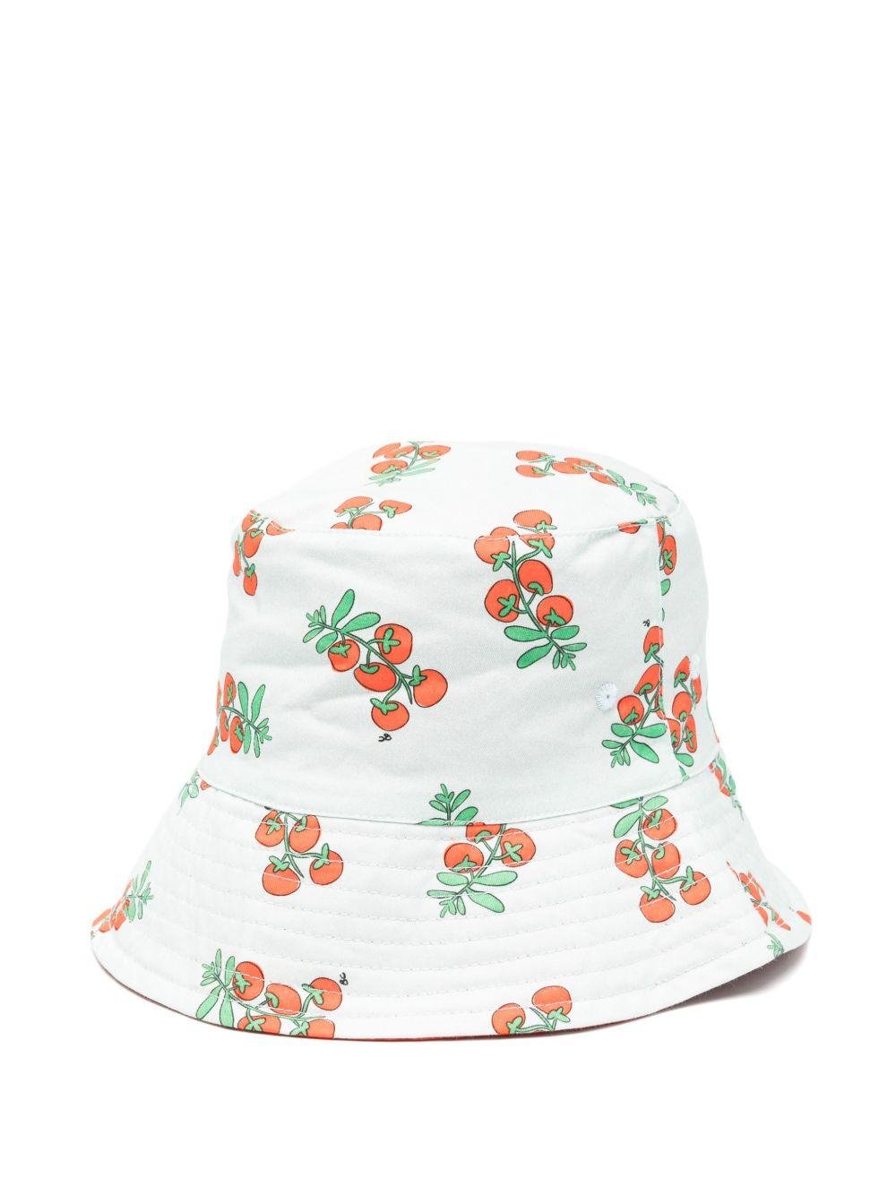 Cappello da pescatore per bambino Bobo Choses azzurro con stampa pomodoro all - over - Rubino Kids