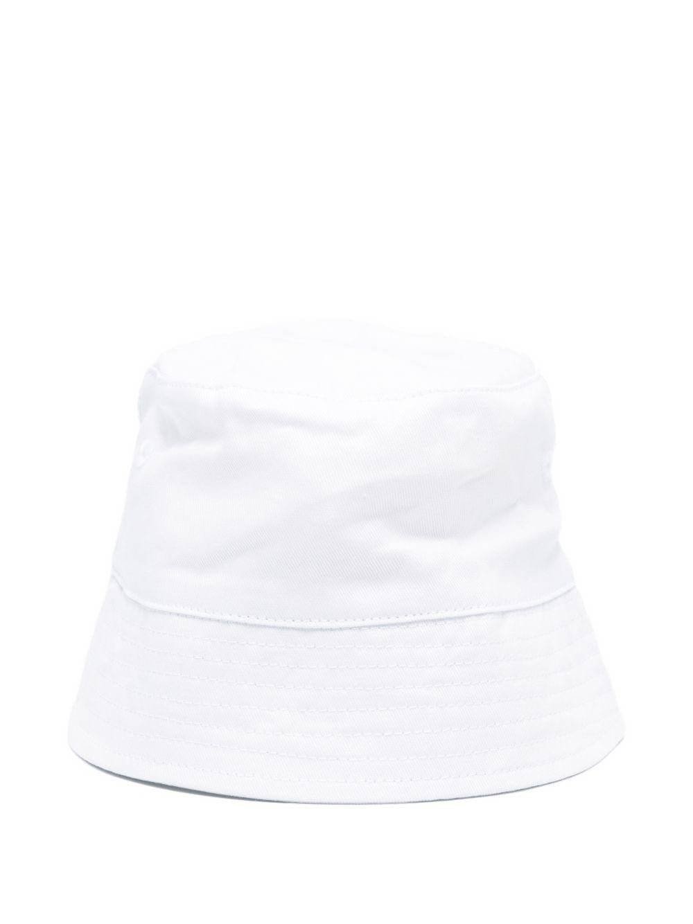 Cappello da pescatore per bambino Boss Kidswear bianco con toppa logo - Rubino Kids