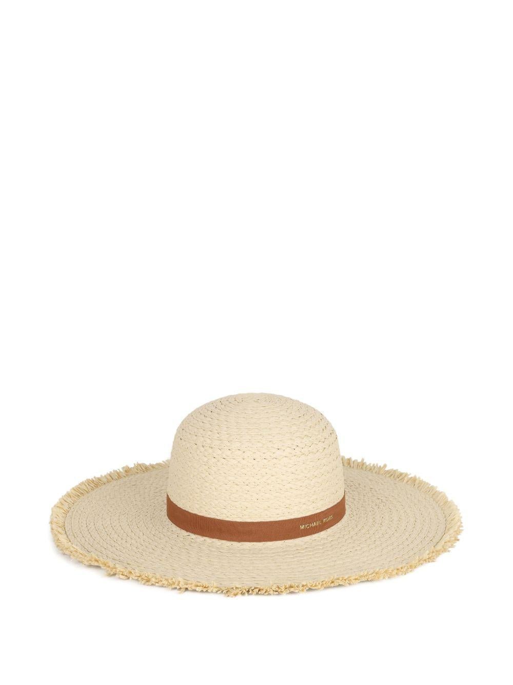 Cappello estivo per bambina Michael Kors Kids beige con frange - Rubino Kids