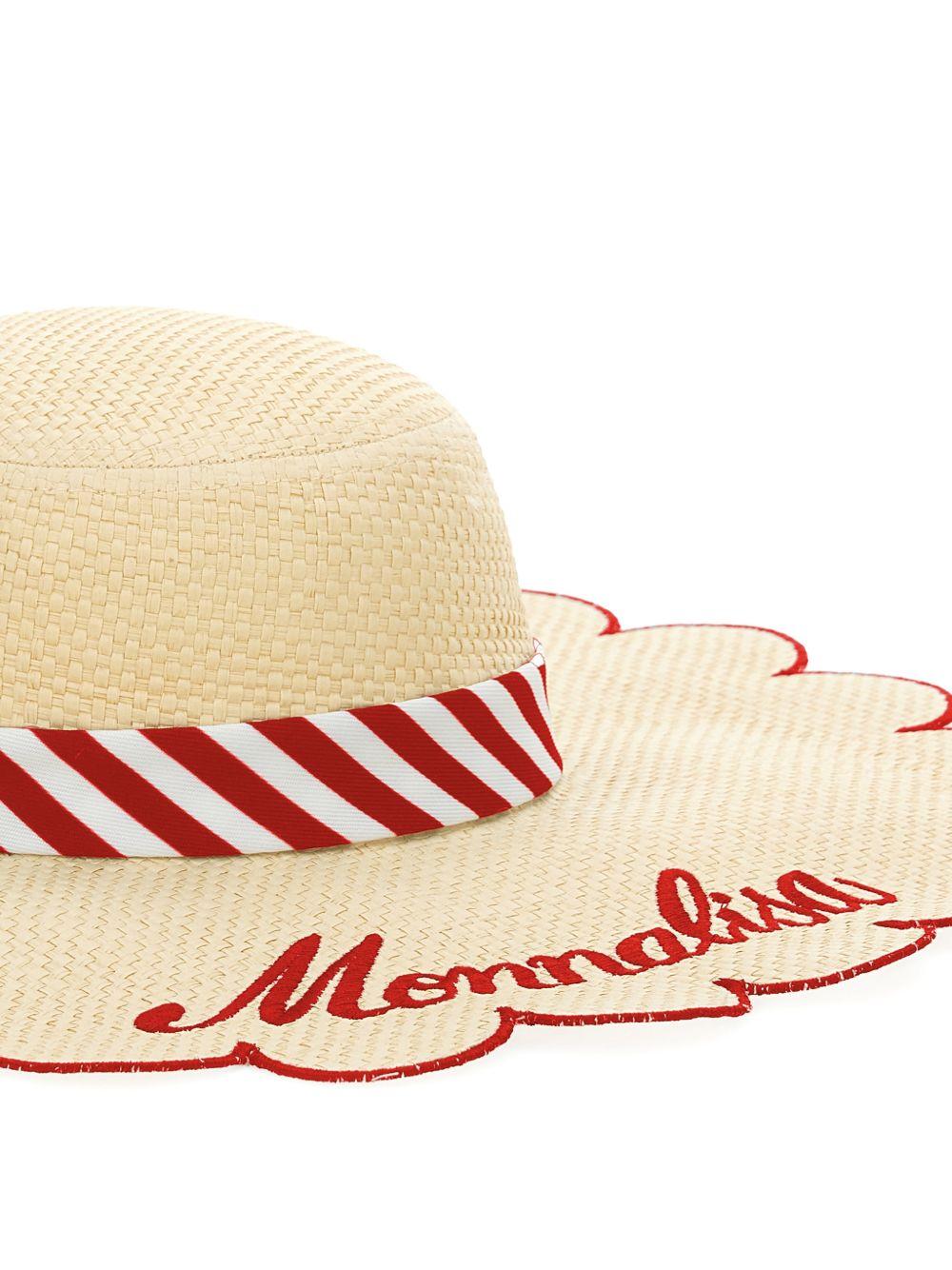 Cappello estivo per bambina Monnalisa beige a righe - Rubino Kids