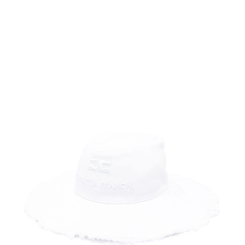 Cappello per bambina Elisabetta Franchi La Mia Bambina bianco con dettaglio logo - Rubino Kids