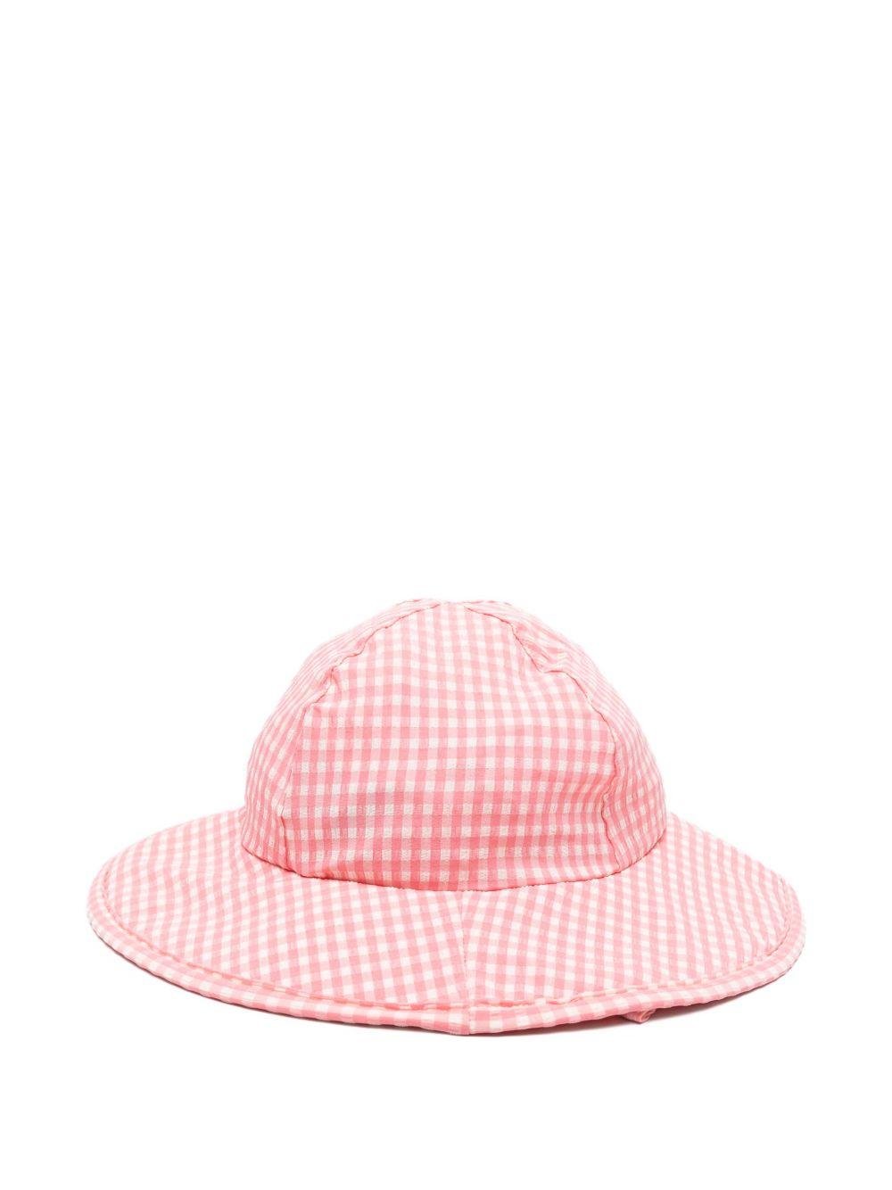 Cappello per bambina Konges Sløjd rosa con motivo a quadri - Rubino Kids