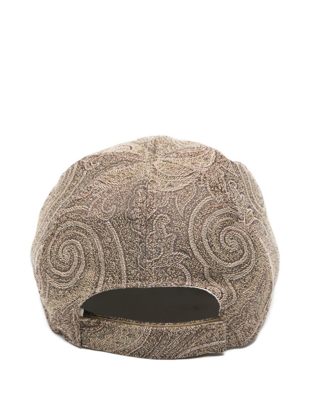 Cappello per bambino Etro Kids marrone con stampa Paisley all - over - Rubino Kids